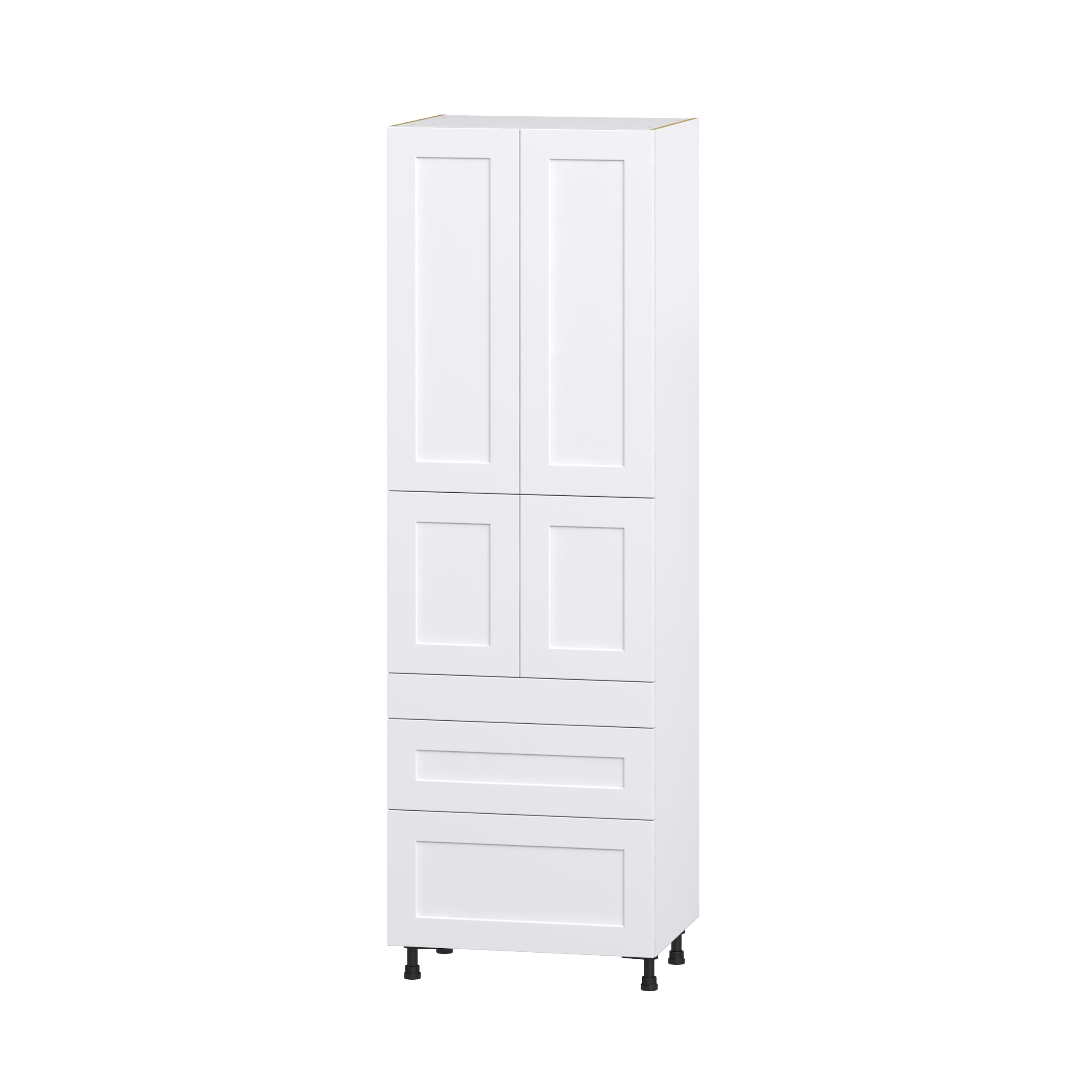 Hugo&Borg Jolie 30-in W x 94.5-in H x 24-in D Warm White Pantry Fully Assembled Cabinet (Recessed Panel Shaker Door Style)