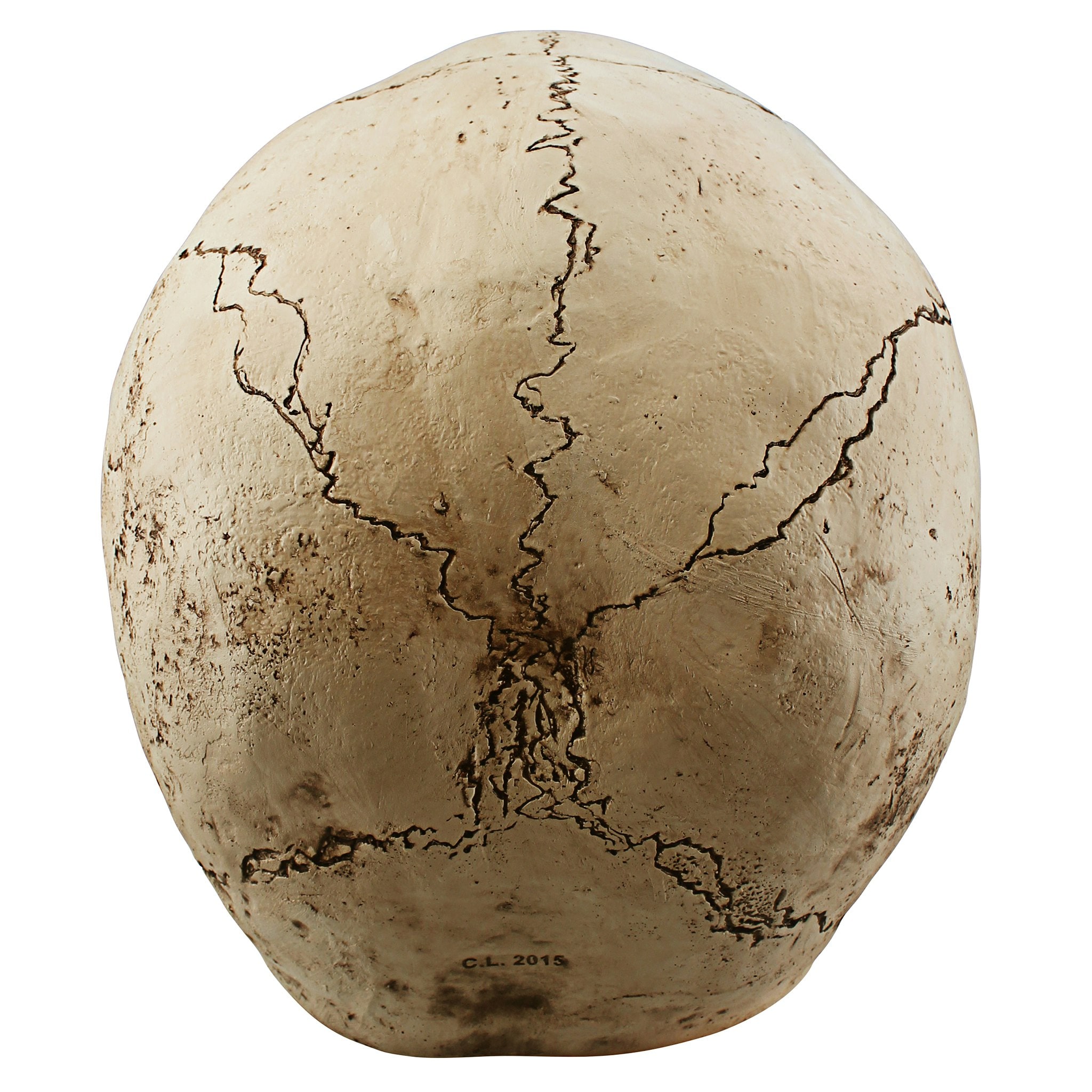 Giant Beige Resin Halloween Skeleton Skull Sculpture