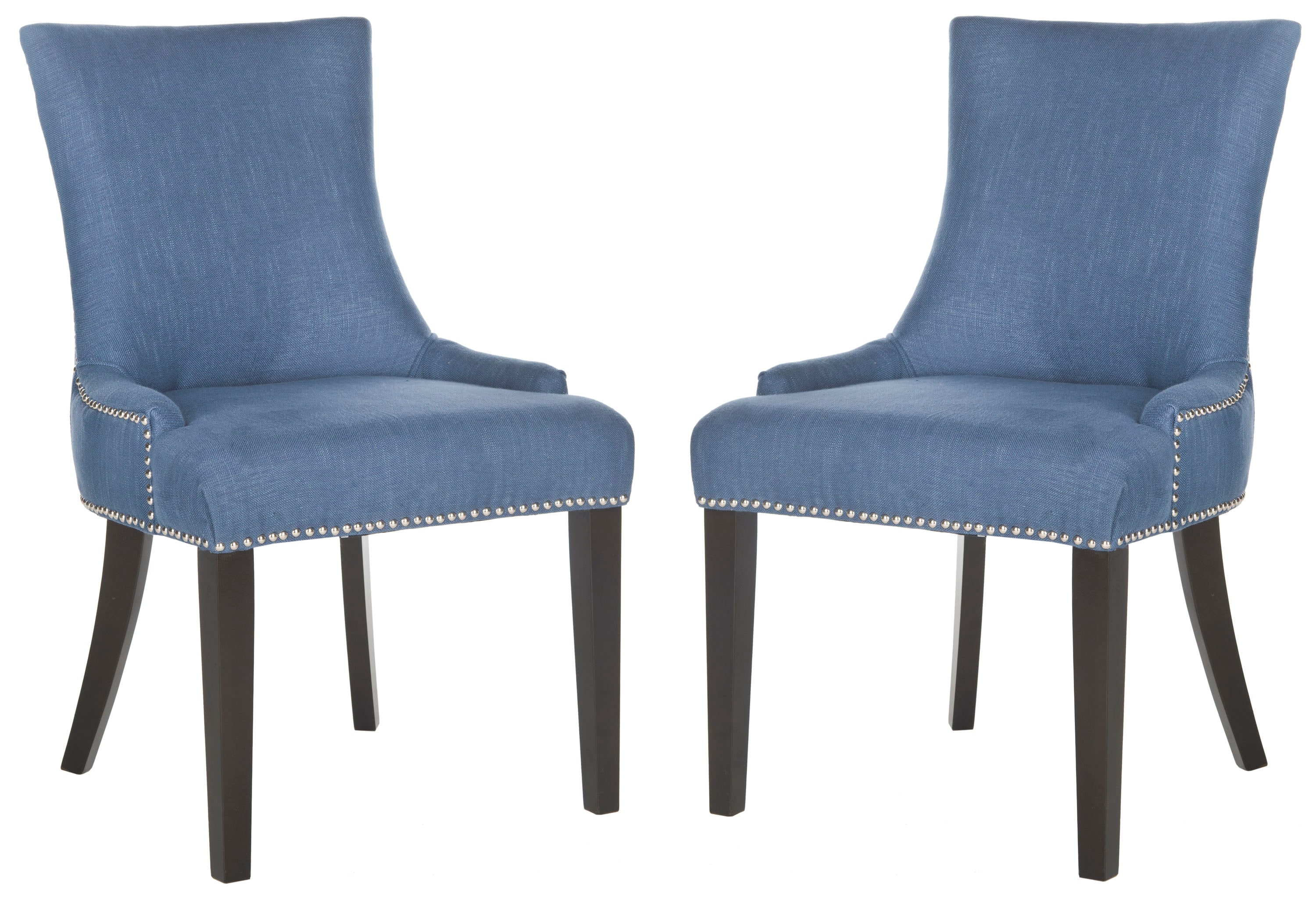 Transitional Linen Upholstered Parsons Side Chair in Blue