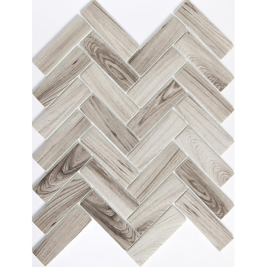 Emser Echo 14-Pack Brown Wood Look Glass Border Tile (11-in x 13-in) Emser Echo 14-Pack Brown Wood Look Glass Border Tile (11-in x 13-in)