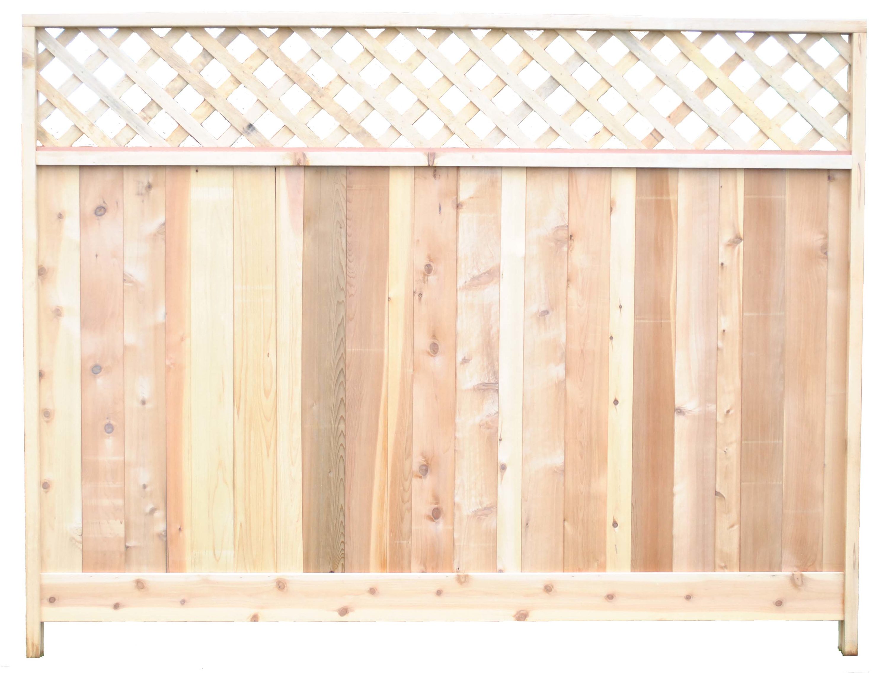  054699251823 6-ft x 8-ft Cedar Lattice-top Fence Panel
