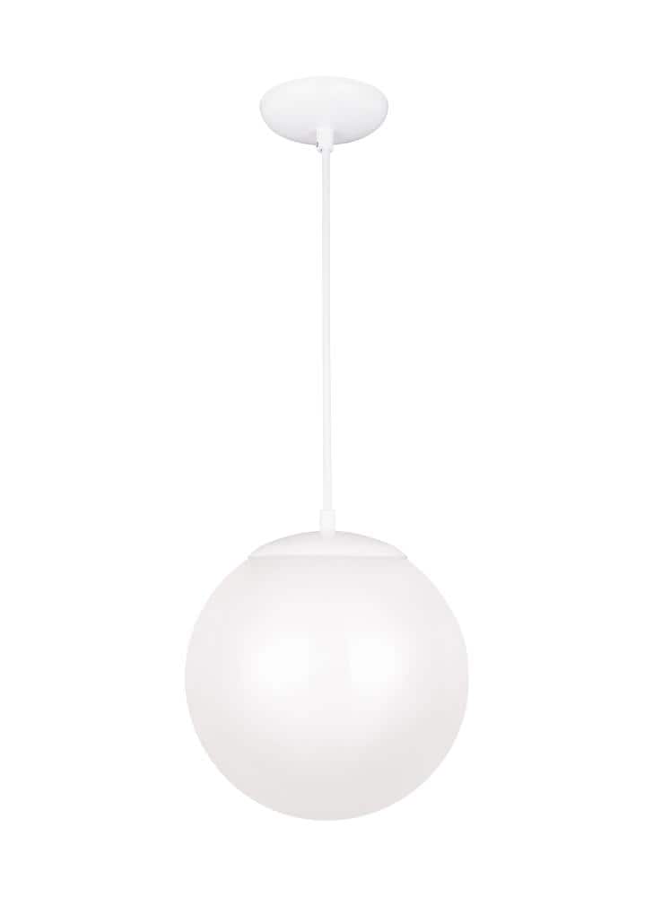 Generation Lighting 602293S-15 Leo 1 -Light White Modern/contemporary White glass Globe Integrated LED Small Hanging Pendant light