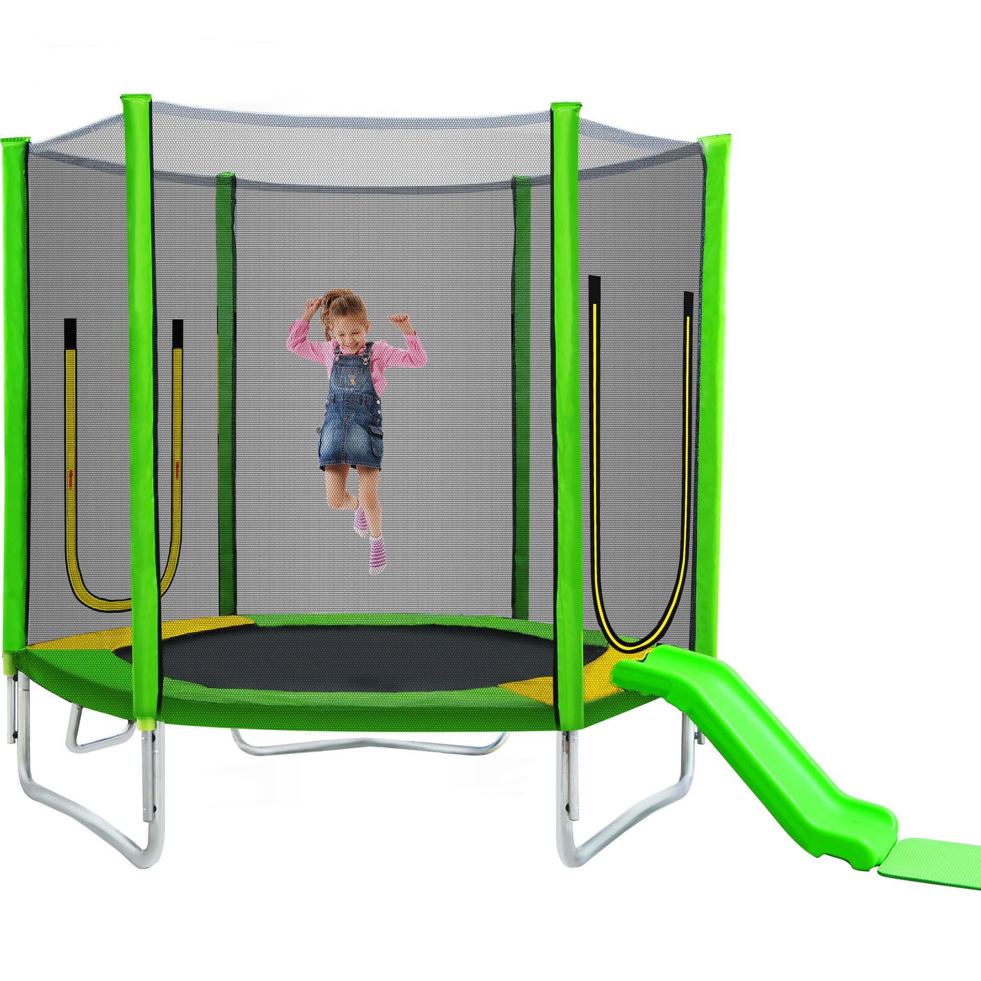 Lycvki 1061 Trampolines 7-ft Round Kids in Green