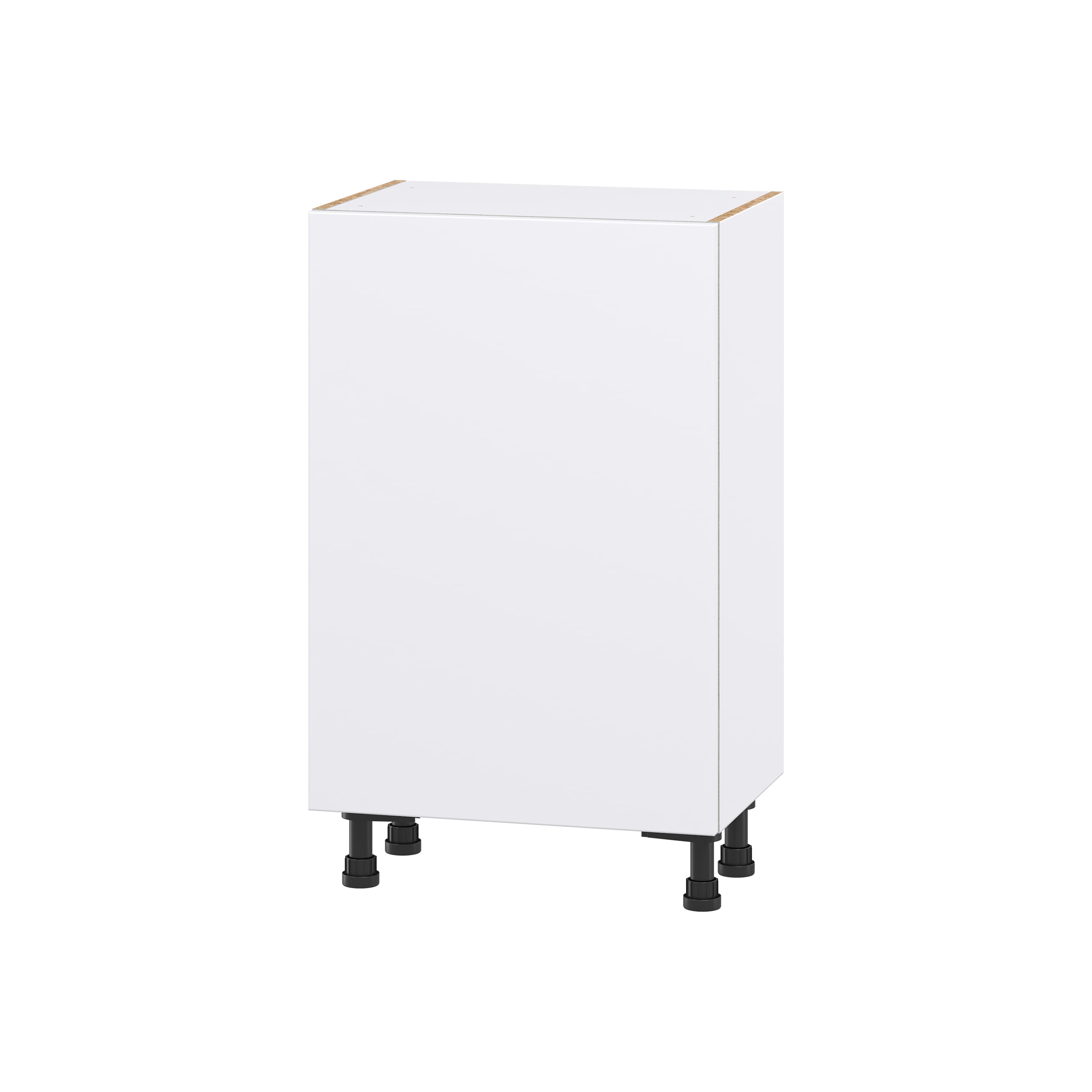 Hugo&Borg Lasalle 9-in W x 34.5-in H x 14-in D Bright White Slab Base Fully Assembled Cabinet (Flat Panel Slab Door Style)