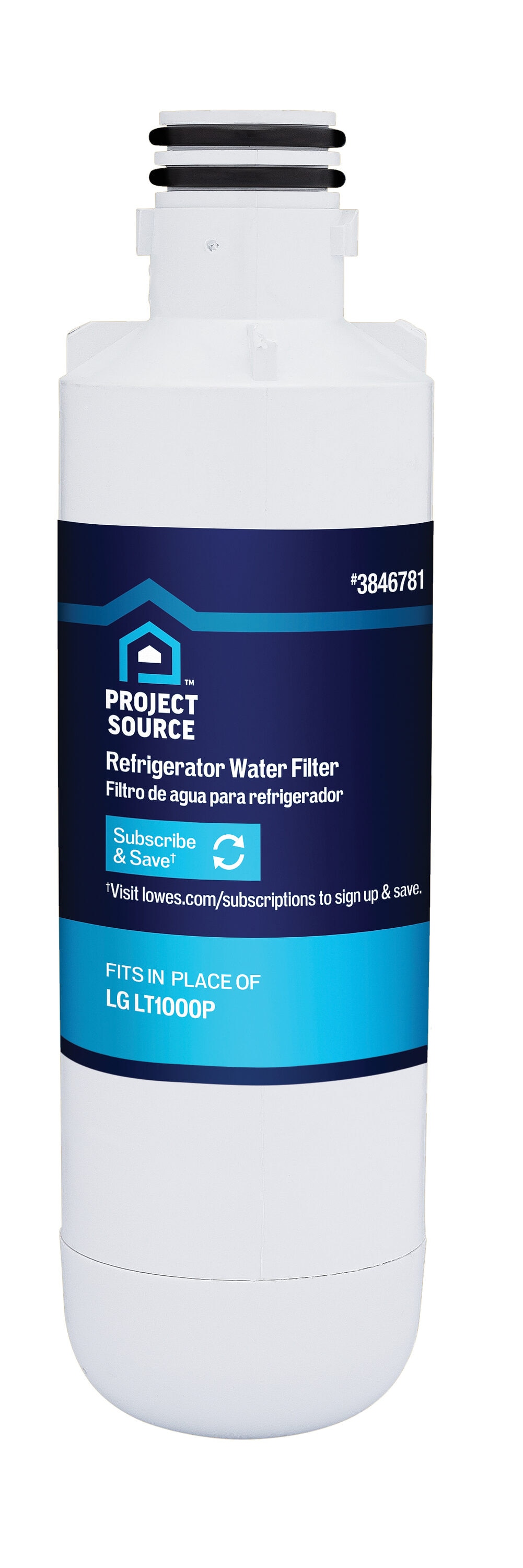 Project Source 108526 Push-in Refrigerator Water Filter L-5 Fits LG LT1000P