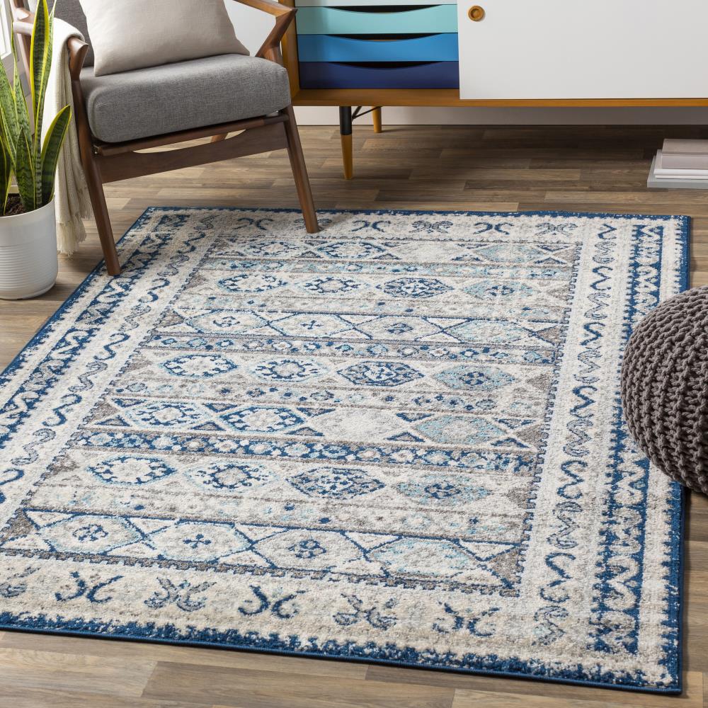 Surya Norwich 5 x 8 Blue Indoor Medallion Global Area Rug in the Rugs ...