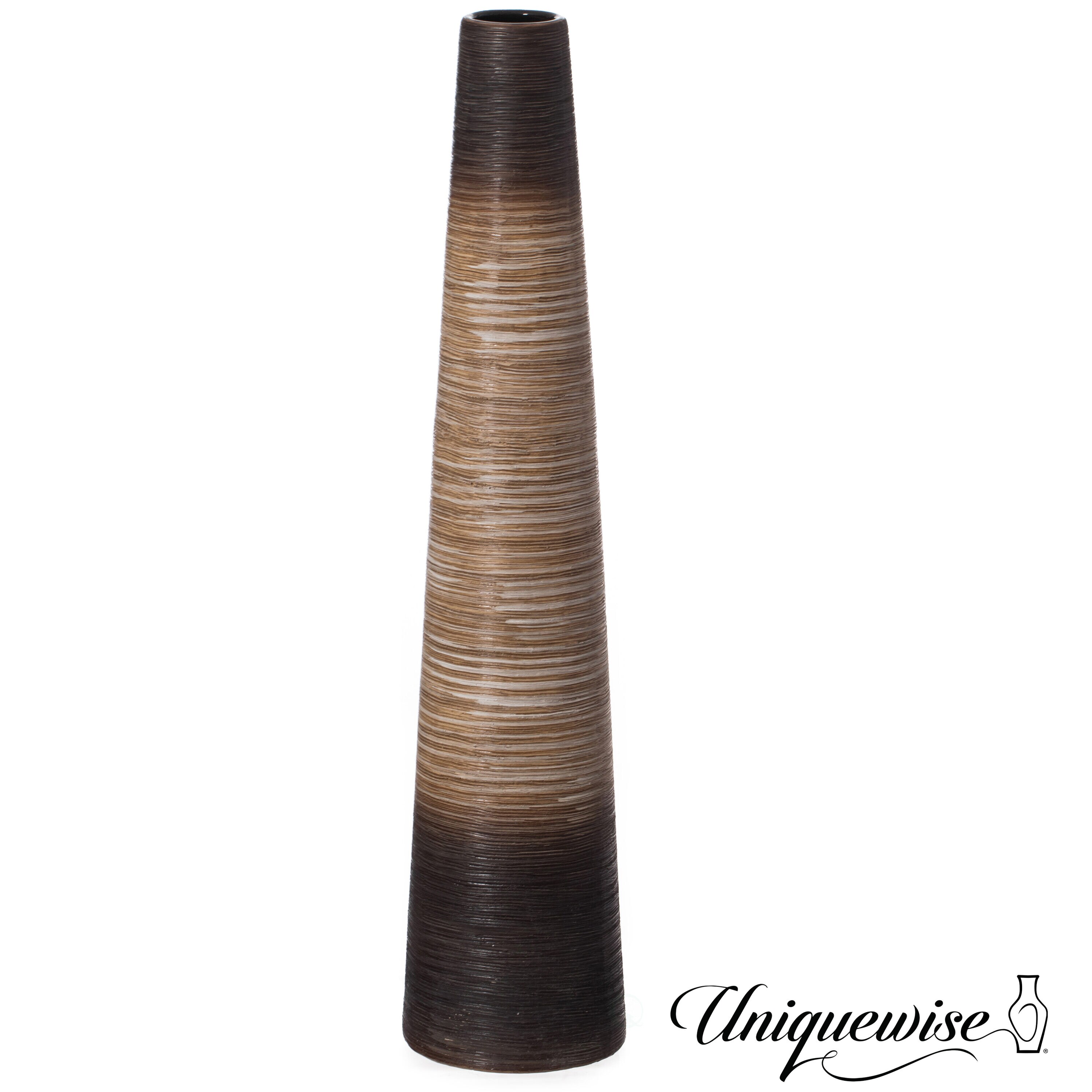 Uniquewise QI004456.S Brown Ceramic Modern Vase
