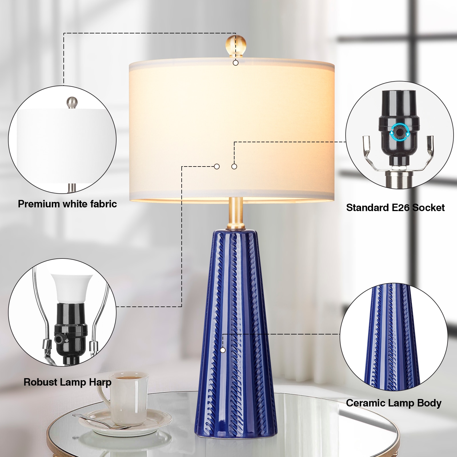 UrFurnishings TD-273 Table-Lamps - View #6