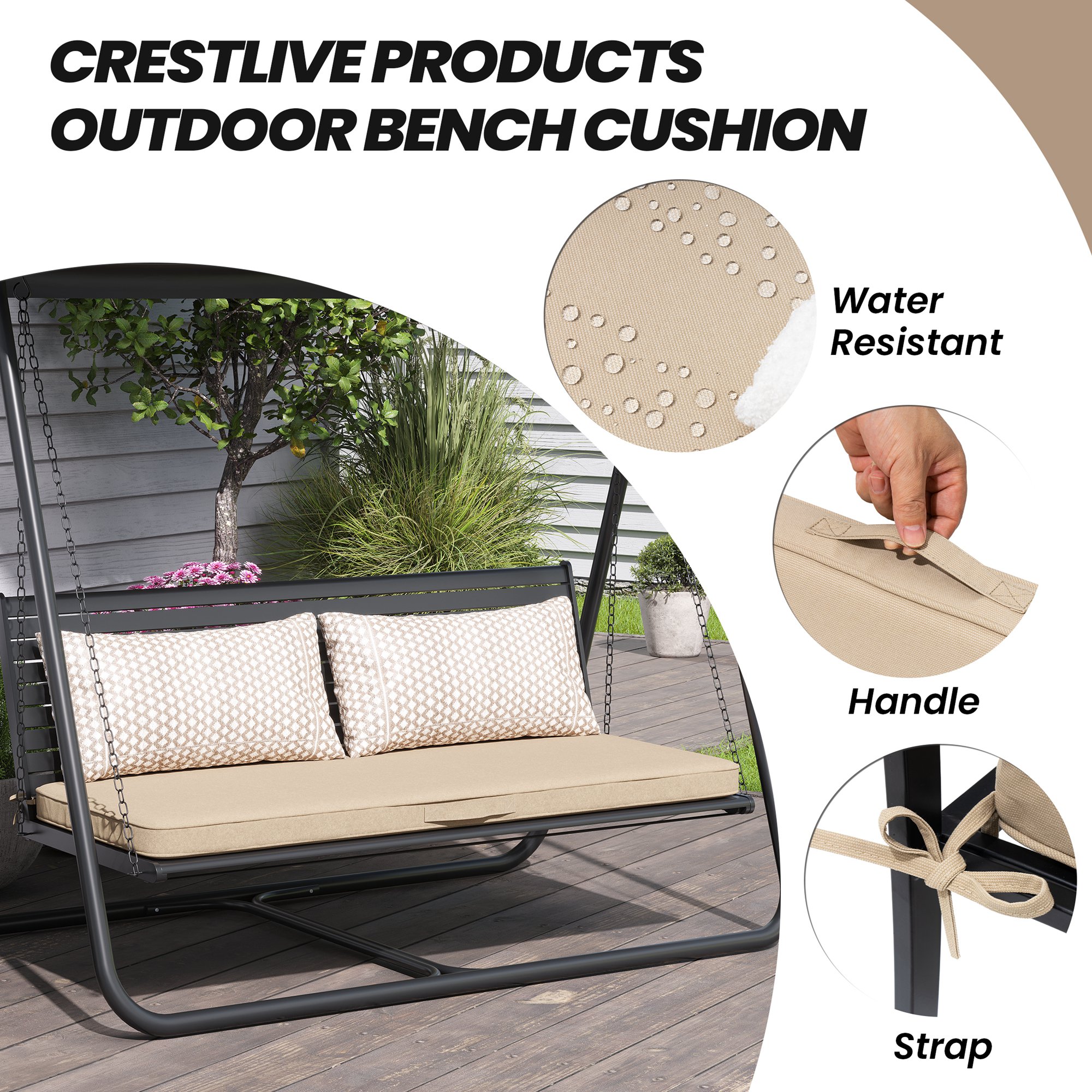 CloudFly CL-CU008BEI48-1 Patio-Furniture-Cushions - View #7