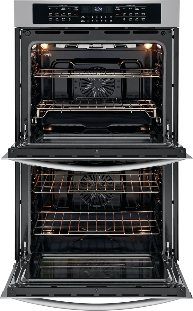 Frigidaire 30-in Glass Top 5 Burners 5.4-cu ft Steam Cleaning Freestanding  Electric Range (Fingerprint Resistant Stainless Steel)