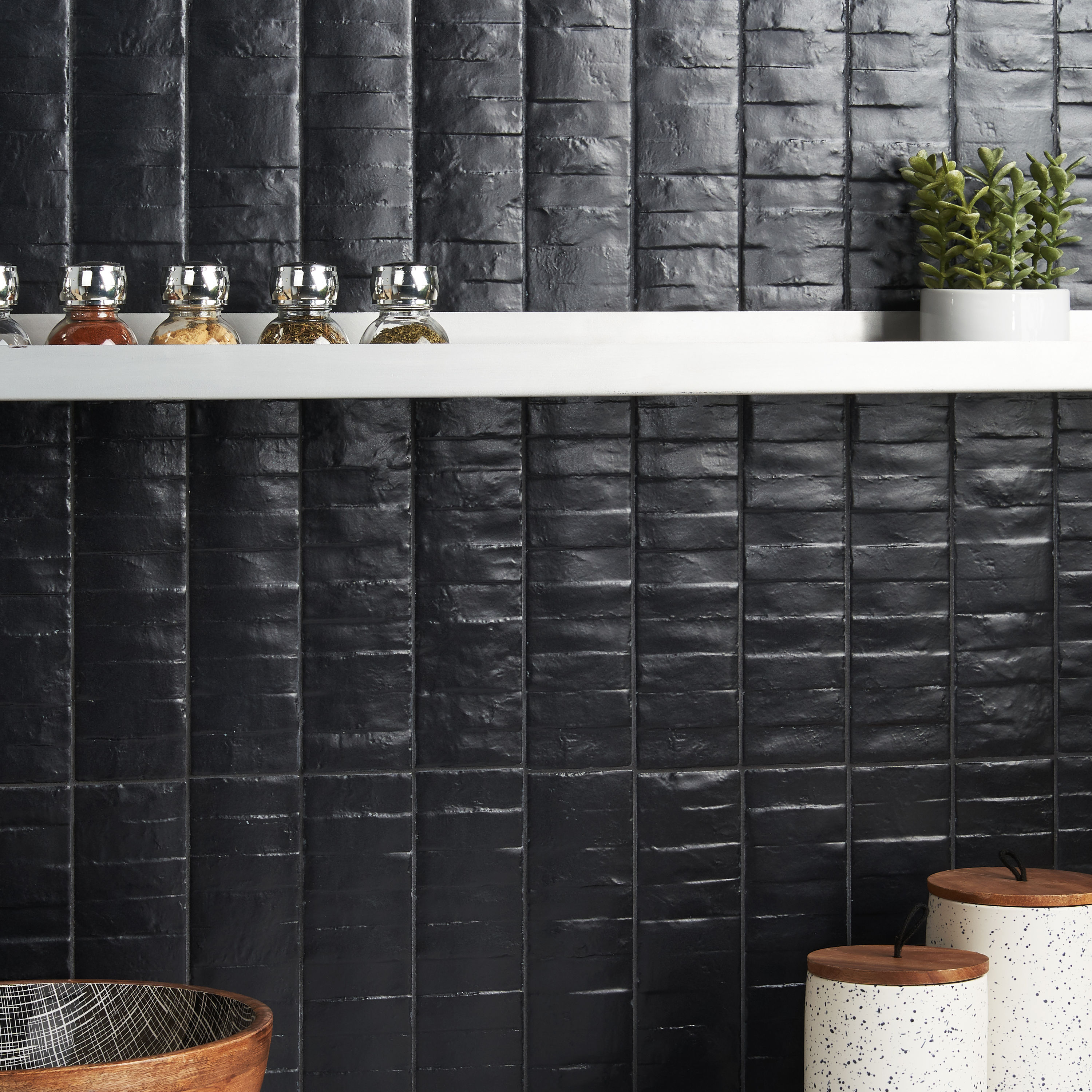 LAU 3X12 Artesano Matte Black Wall Tile - Tile for Less Utah