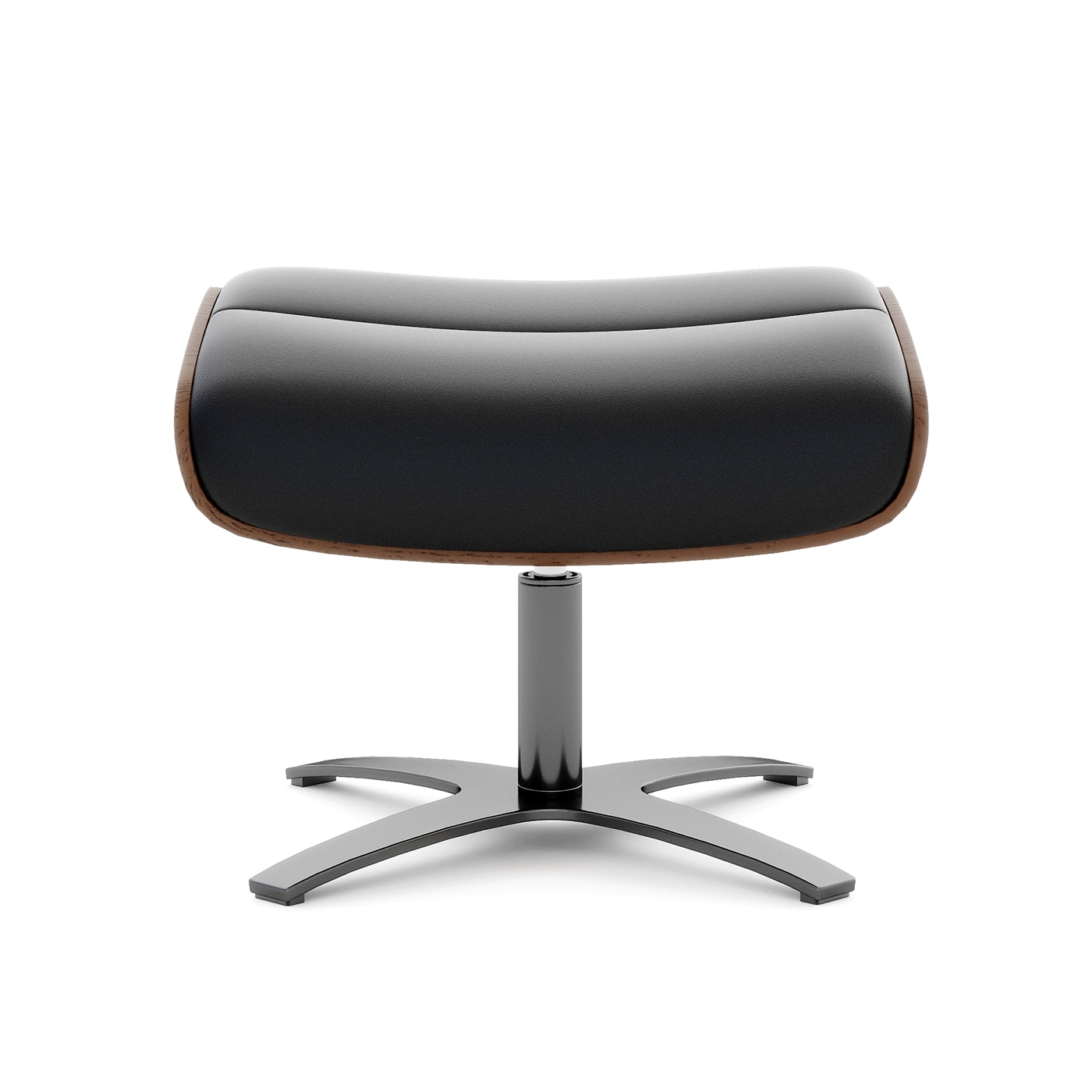 Jennifer Taylor Home LKLG-84650 Jovan Midcentury Shadow Gray Genuine Leather Storage Ottoman