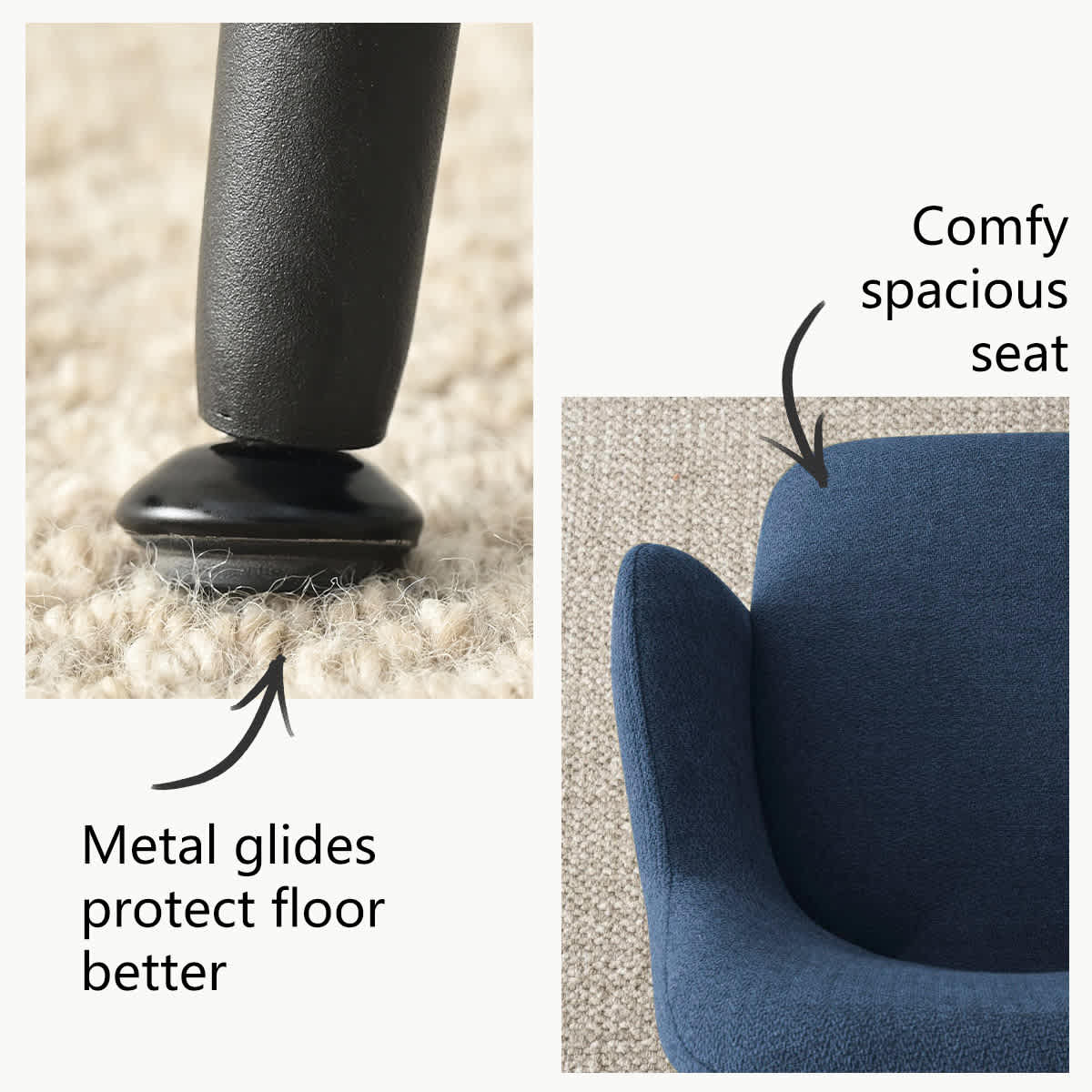 Maison Boucle EDWIN-ACHR-BLUE-2 Dining-Chairs - View #6