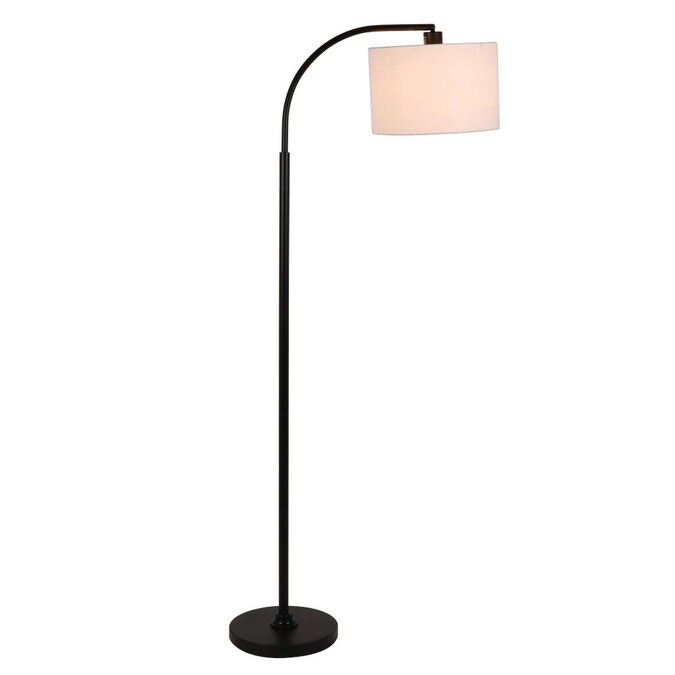 Decor Therapy Asher 60 In Black Floor, Black Arched Floor Lamp With White Shade