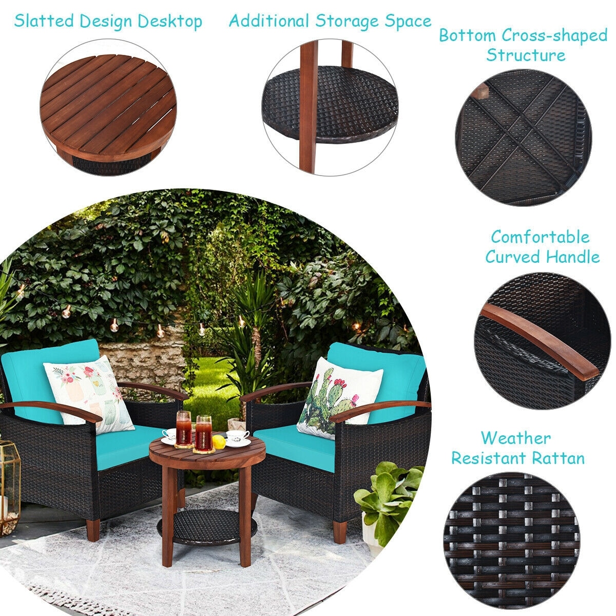 Forclover HYFE-65226TU Patio-Conversation-Sets - View #9