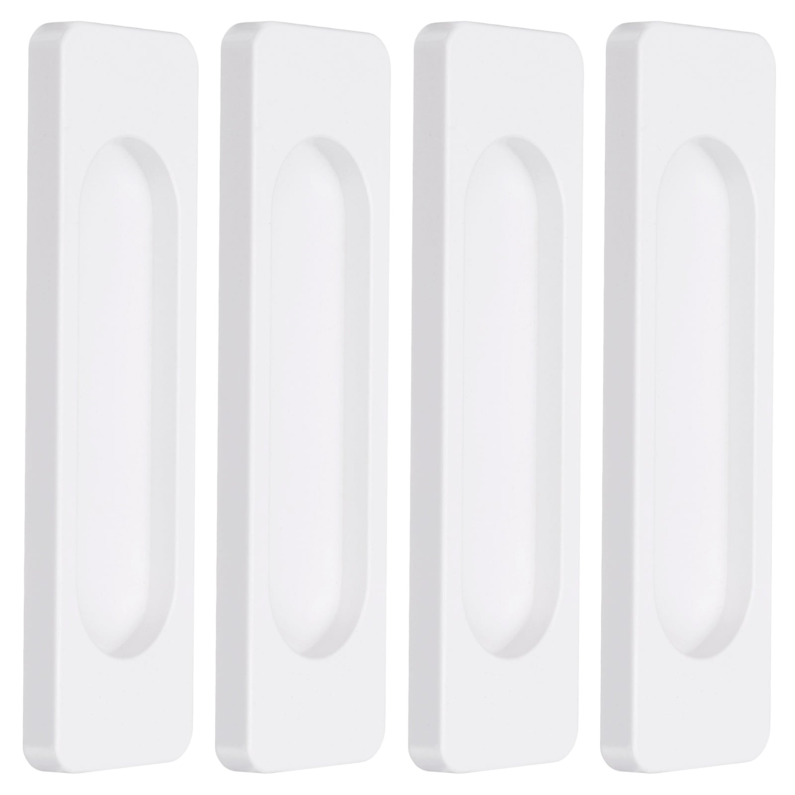 Unique Bargains - 4pcs Self-Stick Rectangular Sliding Door Pulls 3.9inch Aluminum Alloy Sliding C...