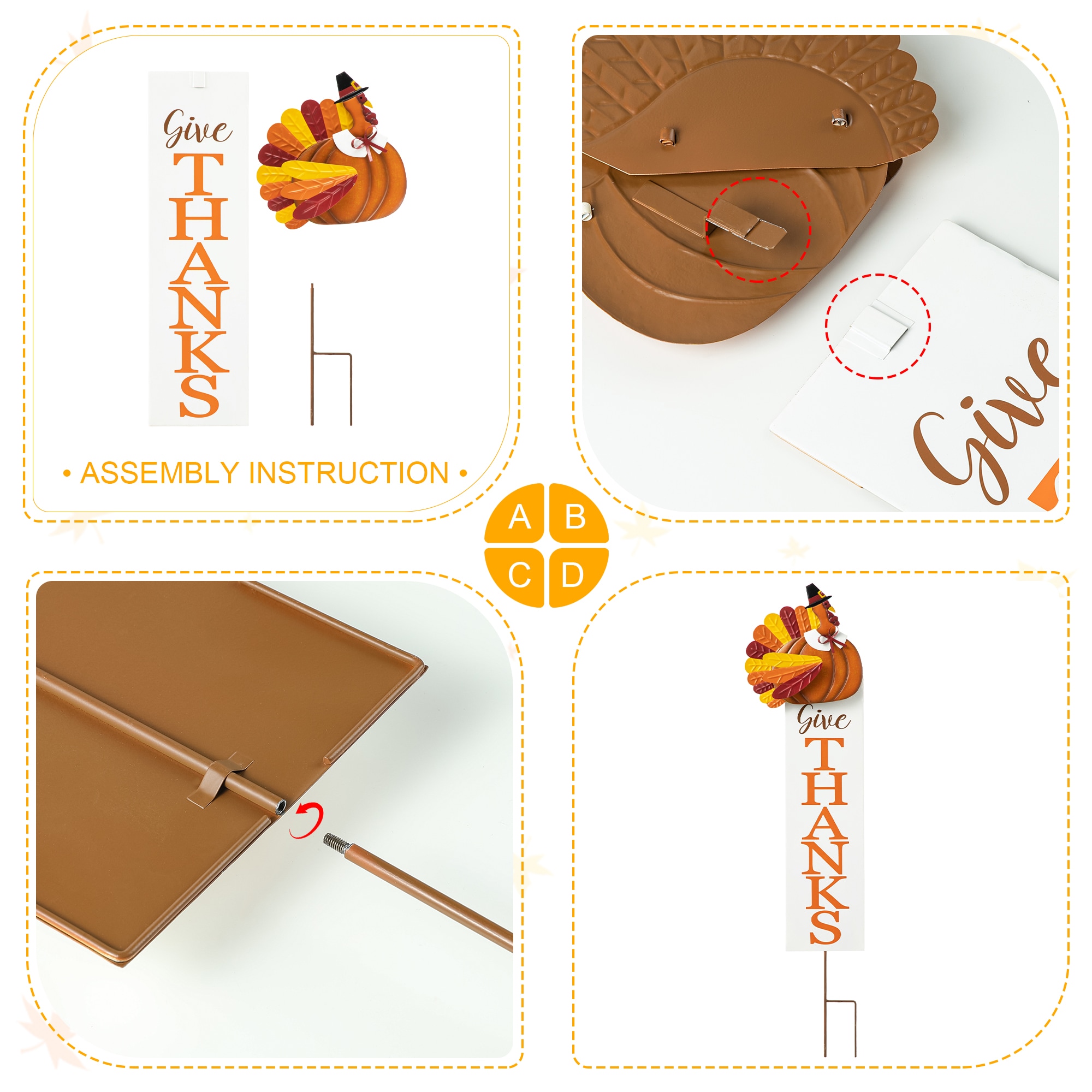 Glitzhome 2020300016 Outdoor-Thanksgiving-Decor - View #6
