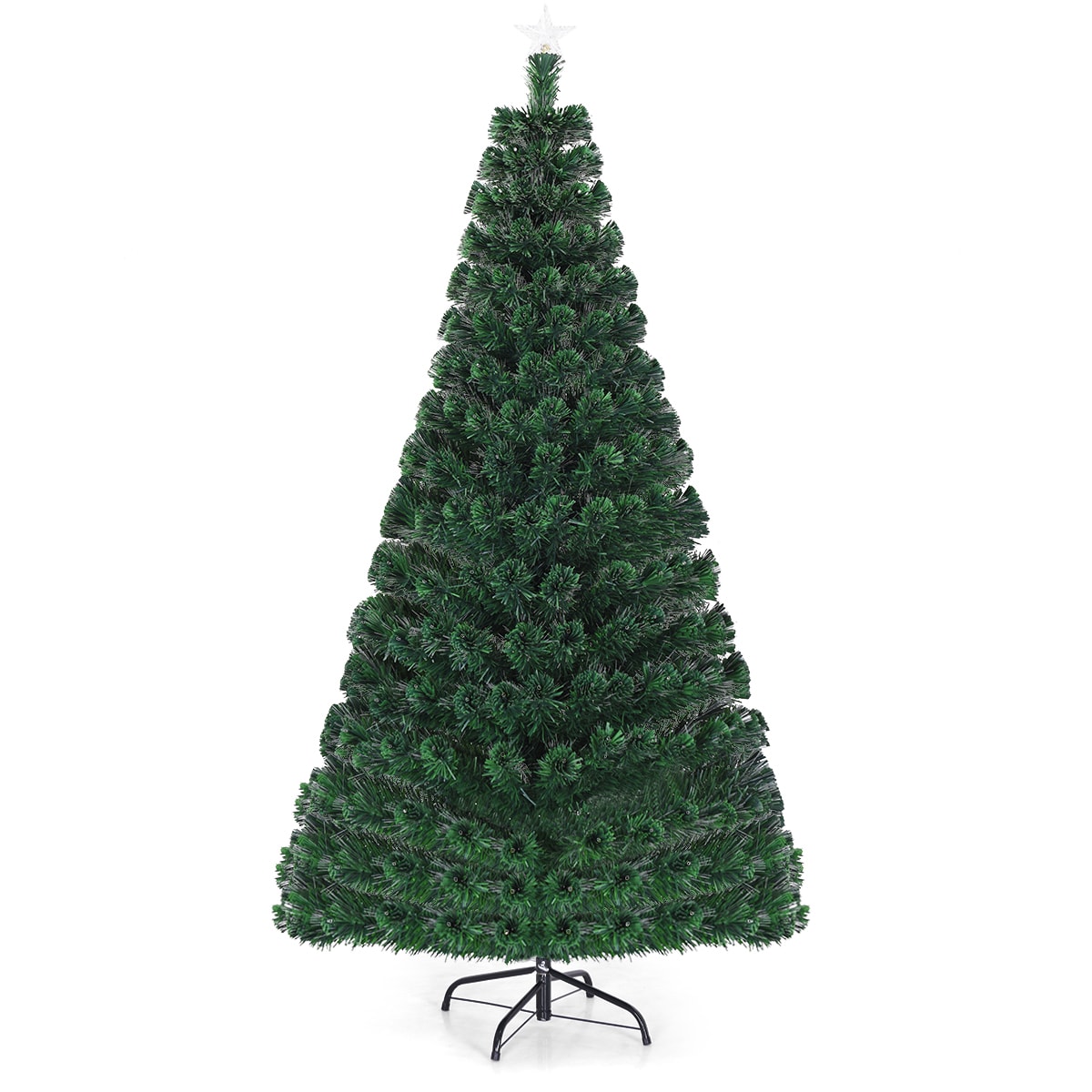 Costway CM20581 7-ft Pre-lit Artificial Christmas Tree with Multicolor LED Lights