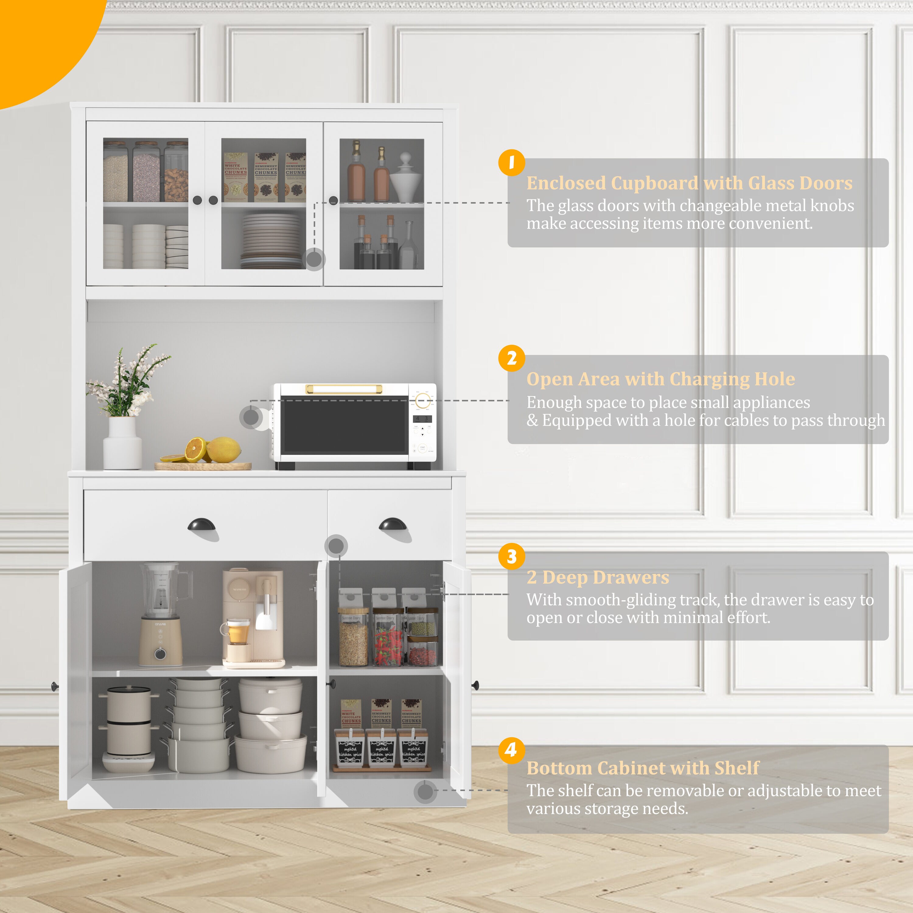 VEIKOUS HP0405-03WH Dining-Kitchen-Storarge - View #4