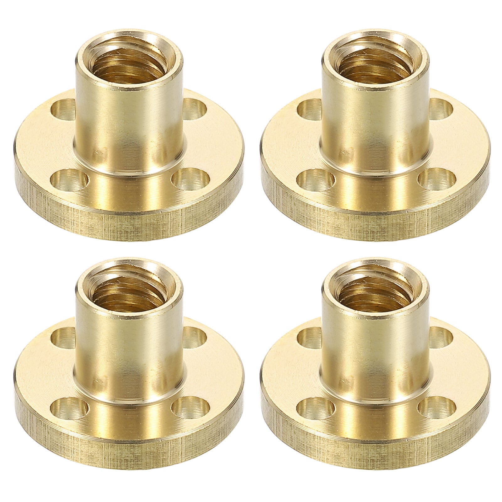 Unique Bargains 4pcs Tr8x4 Lead Screw Brass Nut Trapezoidal Nut Linear Screw Acme Thread Screw Replacing Brass Nut (2mm Pitch 2 Start 4mm Lead) for 3D Printer Accessories