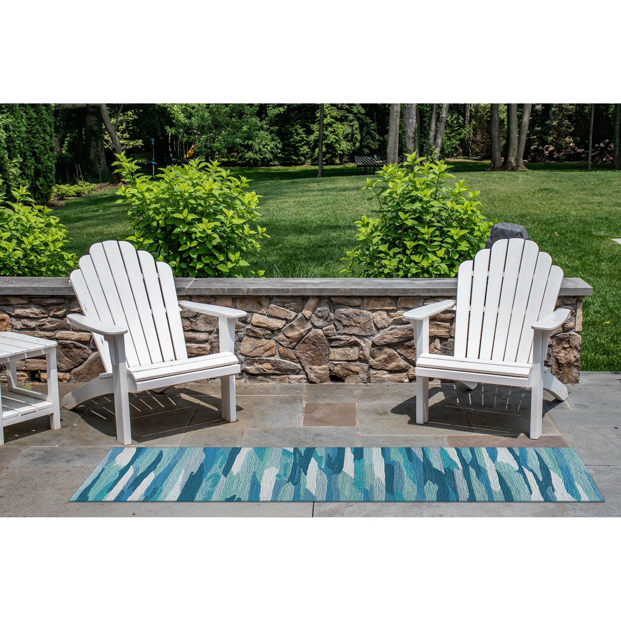 Liora Manne CAPR8172594 Capri 2 x 8 (ft) Tufted Polyester Aruba Rectangular Indoor/Outdoor Abstract Runner rug