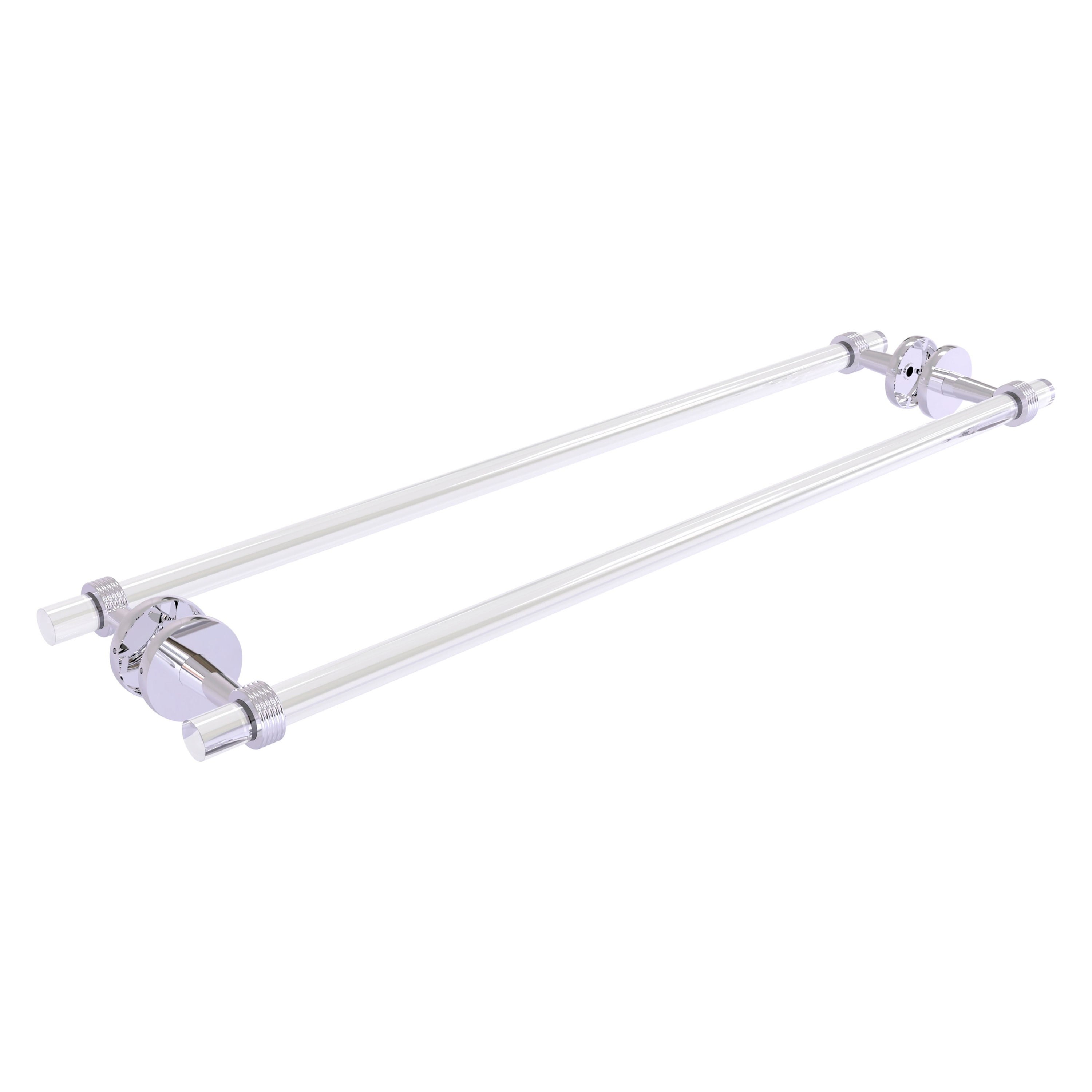 Allied Brass CV-41G-BB-30-PC Clearview 30-in double Polished Chrome Wall mount Double Towel Bar