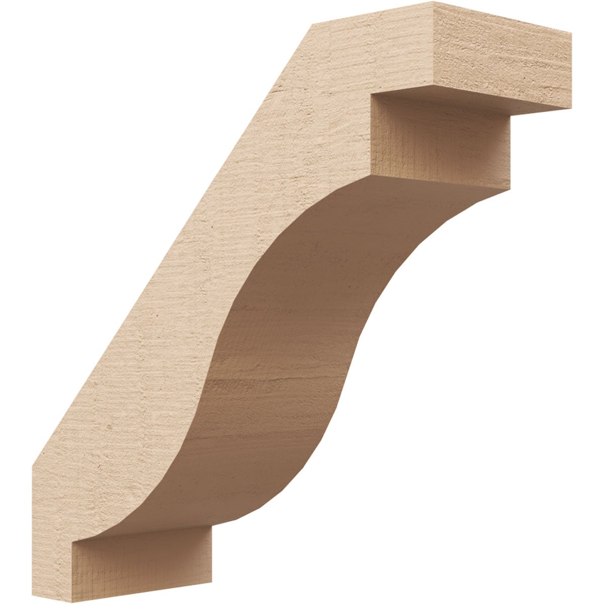 Ekena Millwork BRCUR05X14X14CHGRCPR 5-in x 14-in x 14-in Primed Urethane Copenhagen Rough Cedar TimberThane Knee Brace