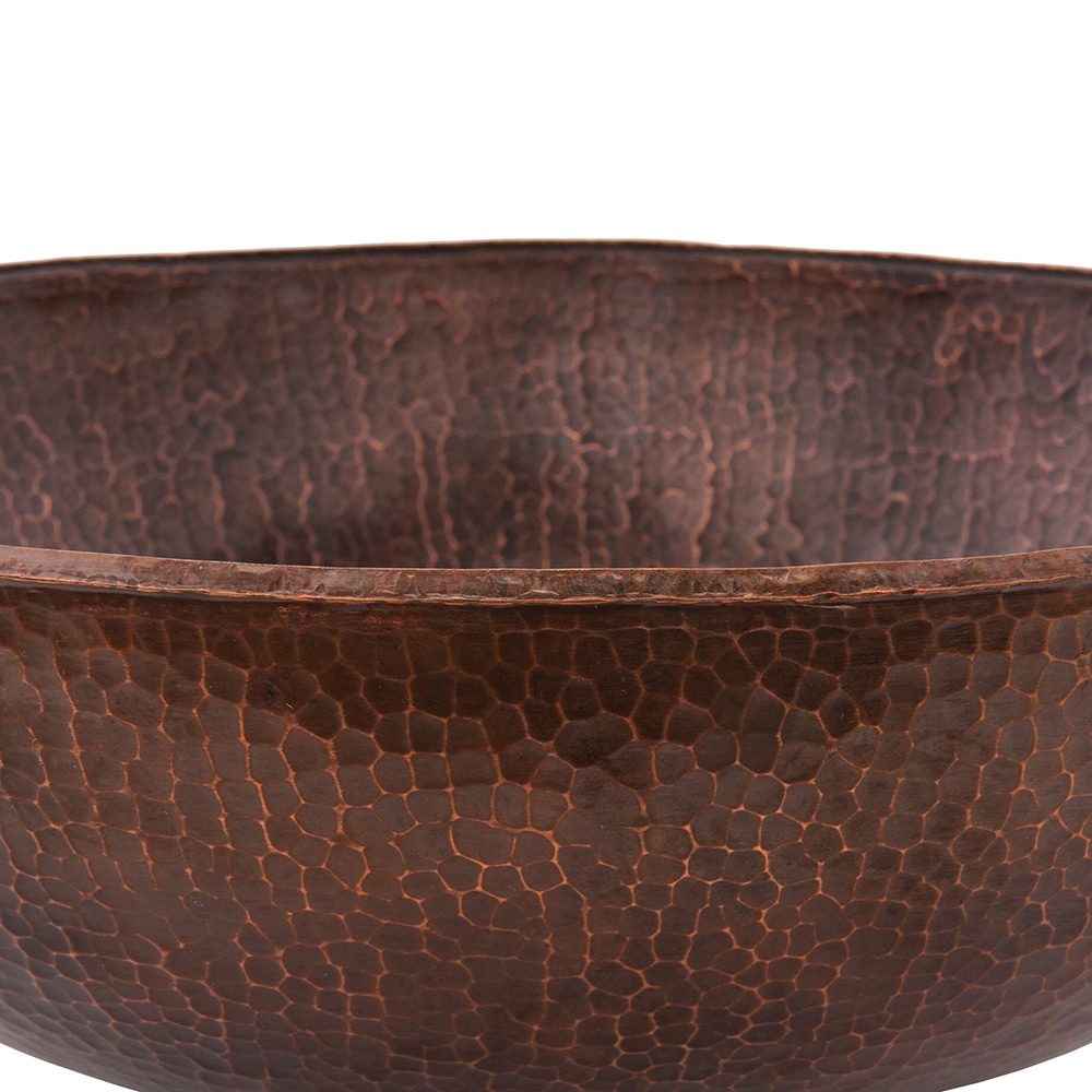 17" Large Round Oil Rubbed Bronze Hammered Copper Sink