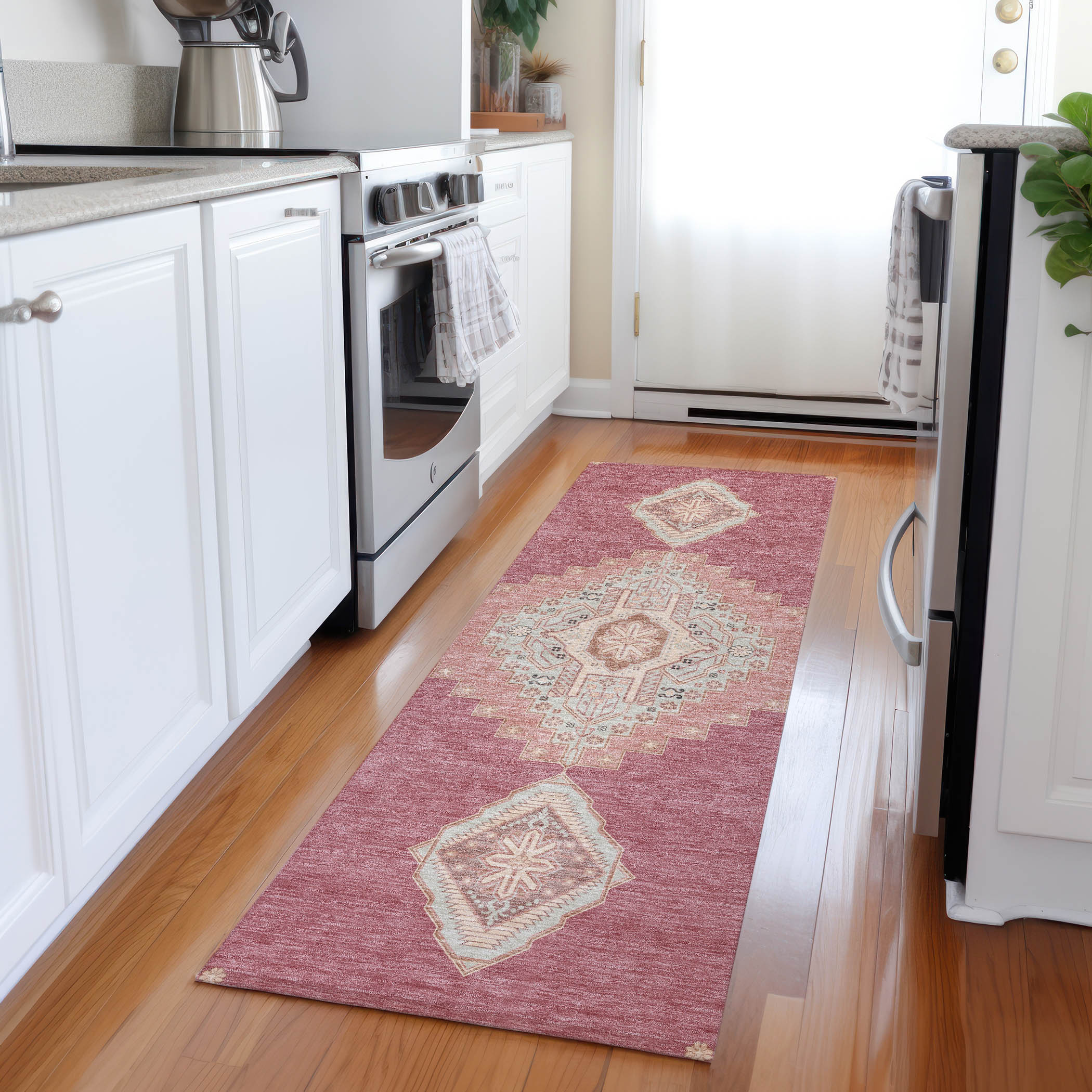 Addison Rugs ACN1014BL2X8 Chantille ACN1014BL 2 x 7 (ft) Polyester Blush Rectangular Indoor/Outdoor Geometric Machine washable Runner rug