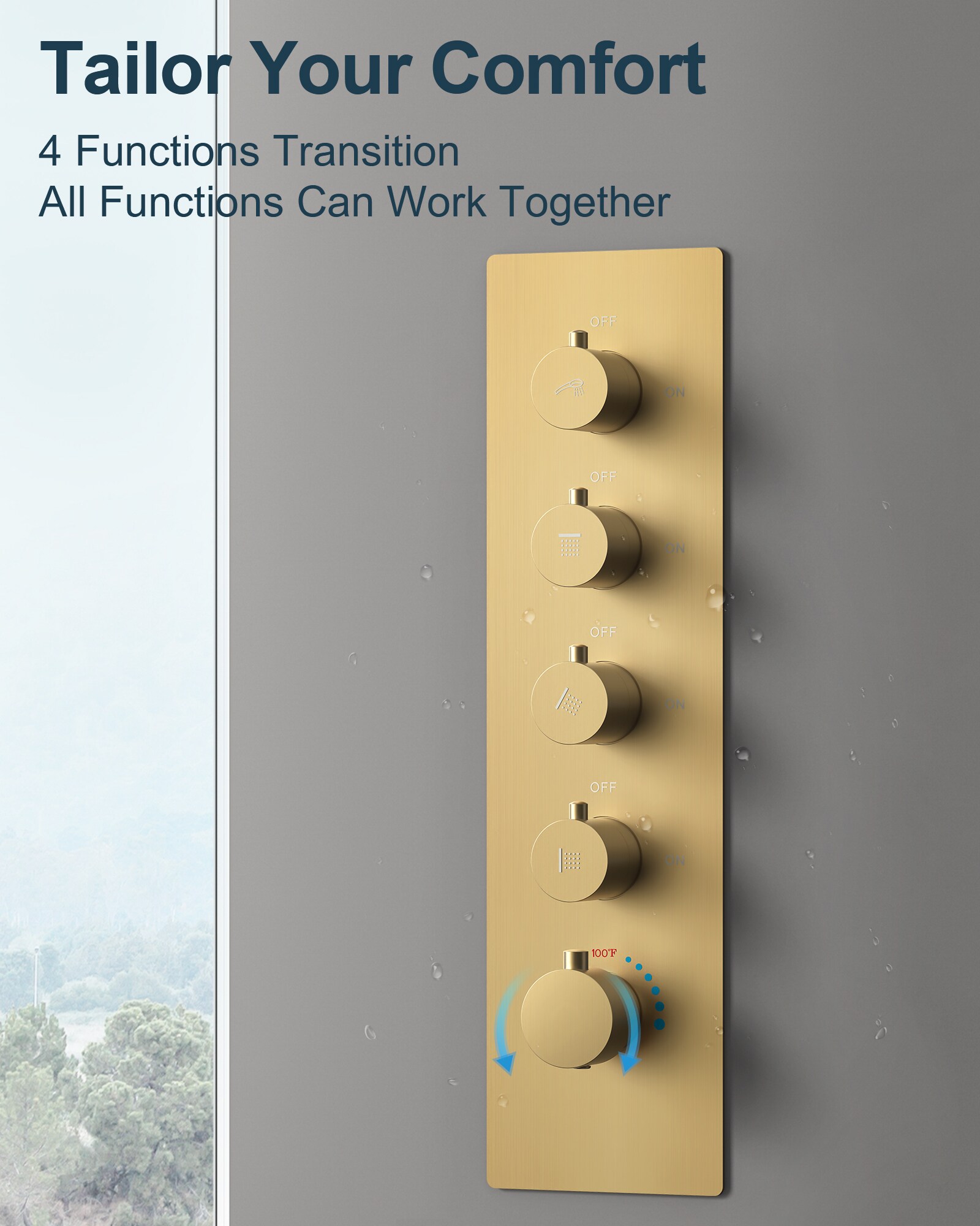 GRANDJOY SGF10GJ-64-BG16 Tub-Shower-Faucets - View #10