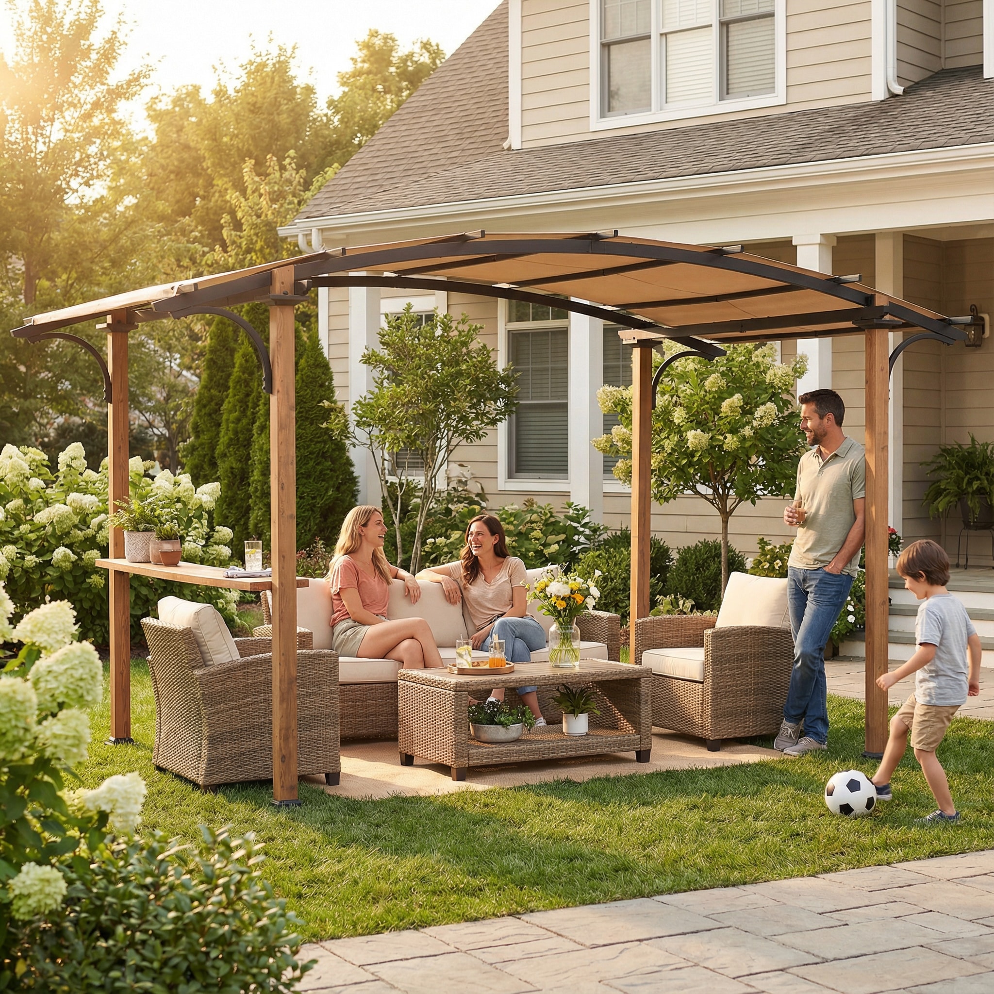 Sunjoy - 10-ft x 8-ft Beige Gazebo replacement canopy top
