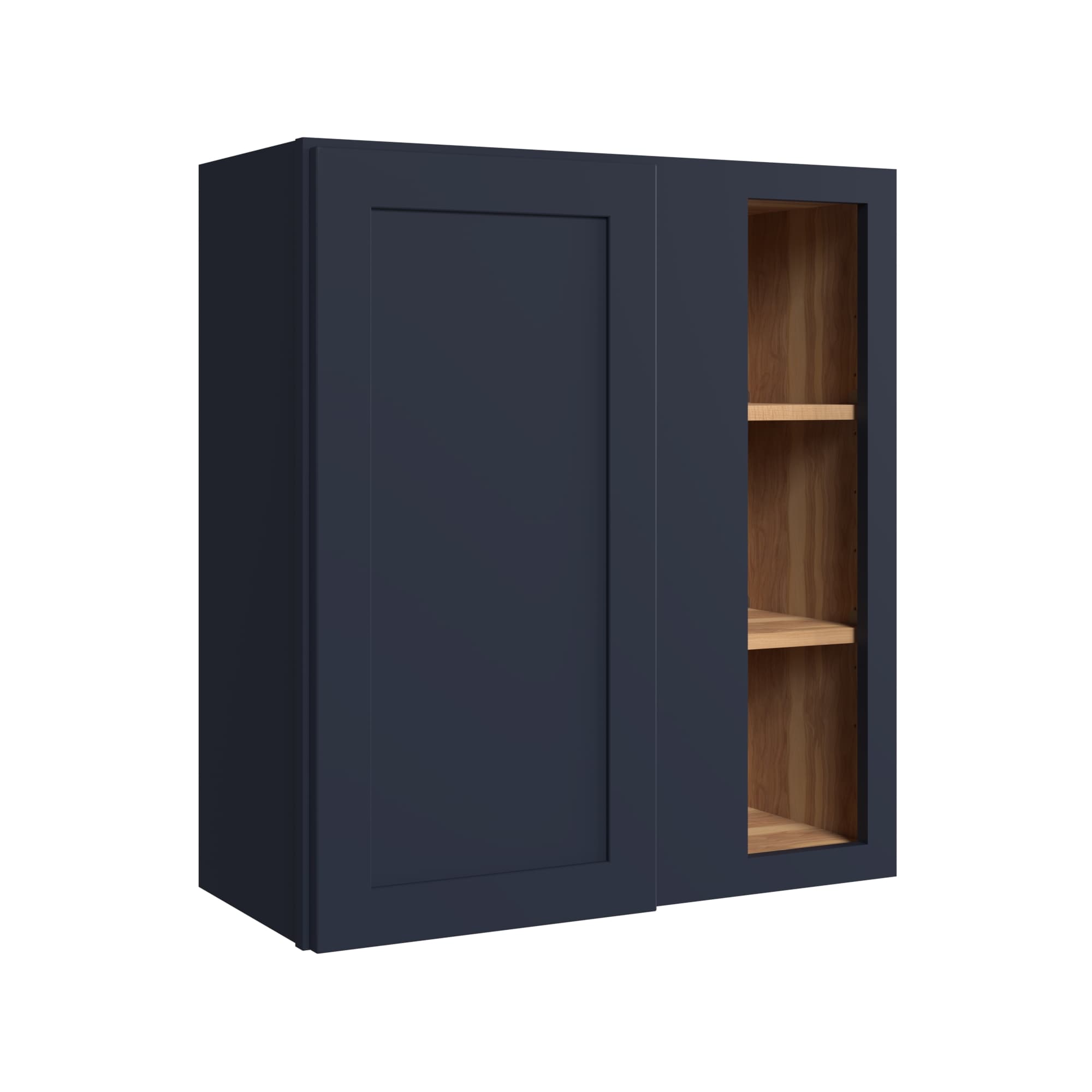 KraftMaid Momentum WBC3030RG77 Deveron 30-in W x 30-in H x 12-in D Midnight Blind Corner wall Fully assembled Plywood Cabinet (Recessed Panel Shaker)