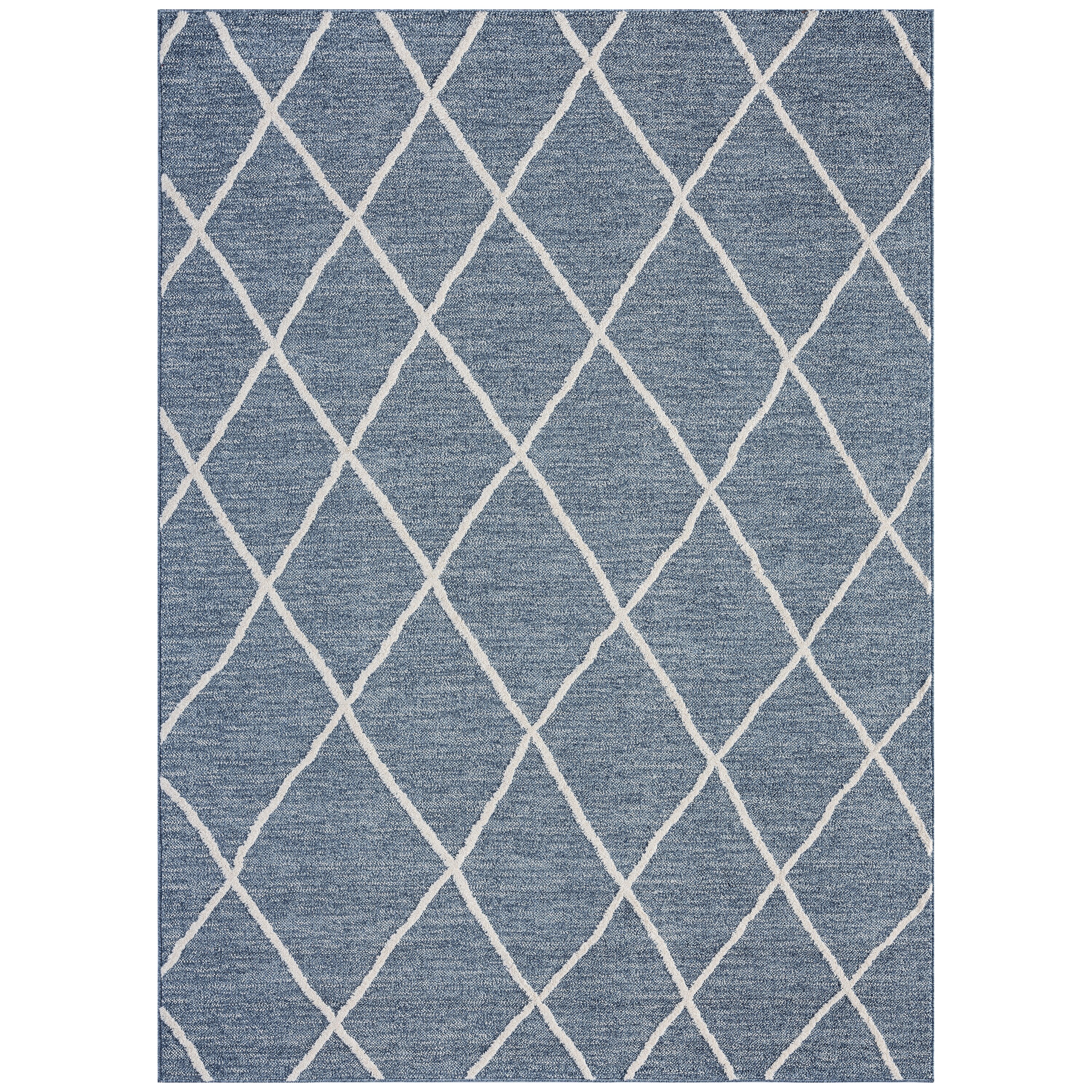 Brookstone Crescent Titan 8 x 10 Blue Indoor Outdoor Area Rug at