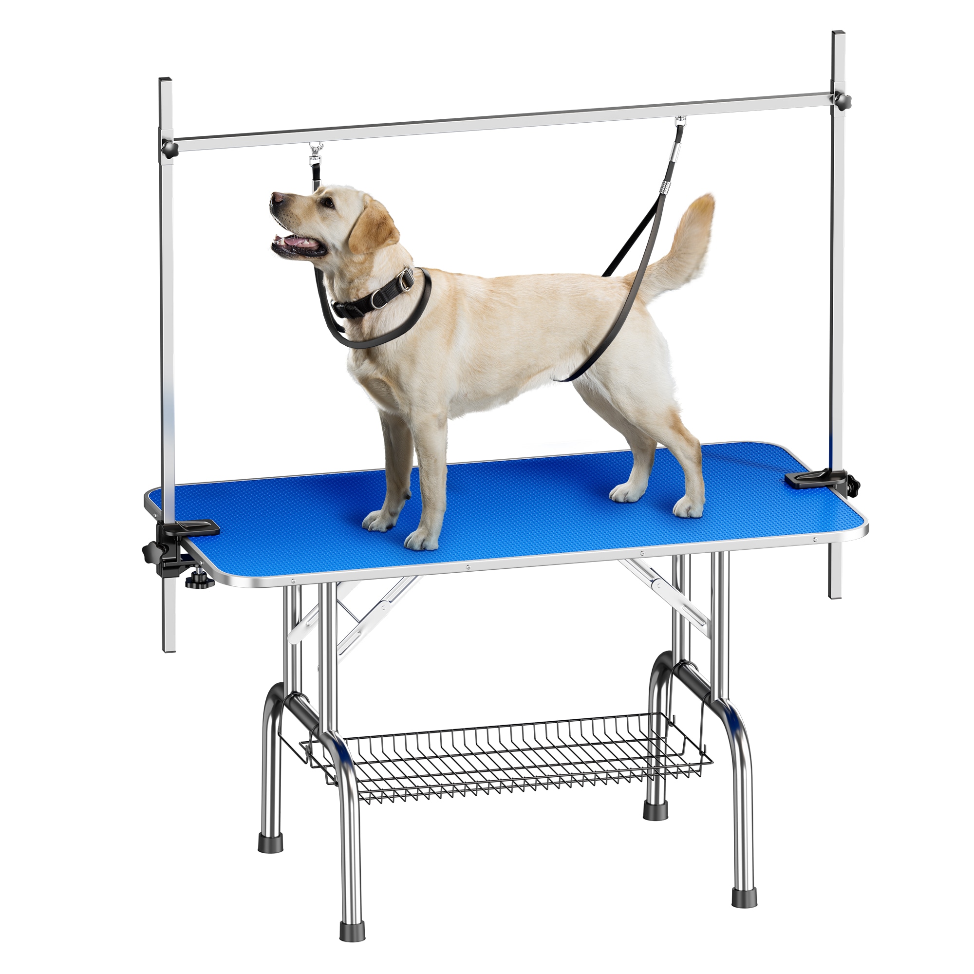 LOVMOR SF-R-W3150P280653 Large Grooming Table for Pet Dog and Cat with Adjustable Arm and Clamps Large Heavy Duty Animal grooming table 46''/blue