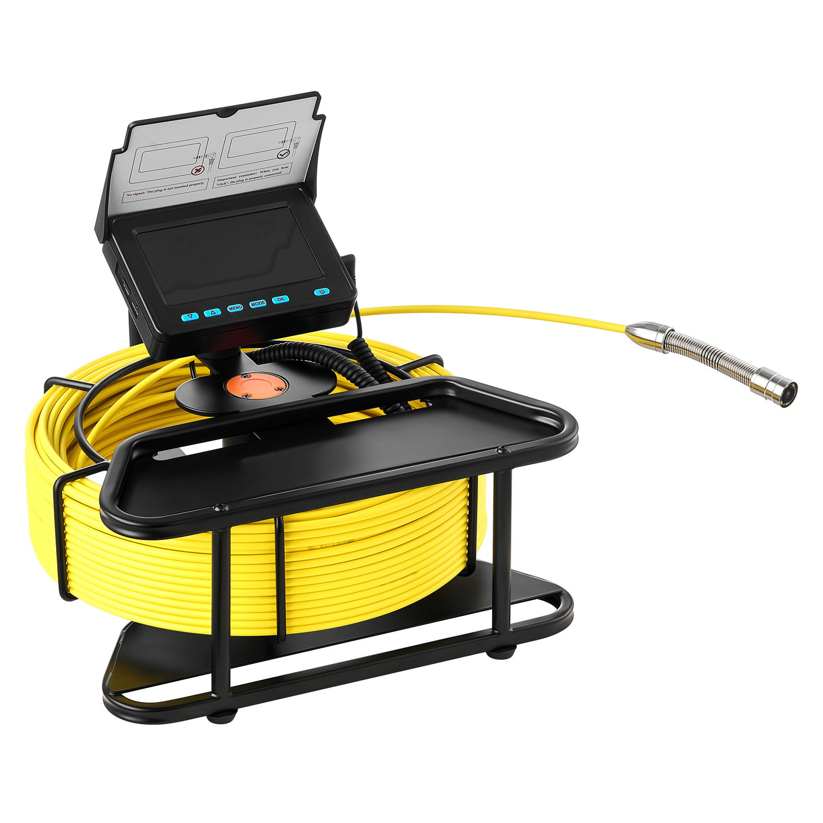 VEVOR Sewer Camera 164 ft/50m 4.3in Drain Inspection Camera IP68 Waterproof Snake Plumbing Camera with Lights - 6 Adjustable LEDs 4500mAh Battery and 16GB Card for Sewer Line Duct Pipes #SCJLKGDKSY4309250V9