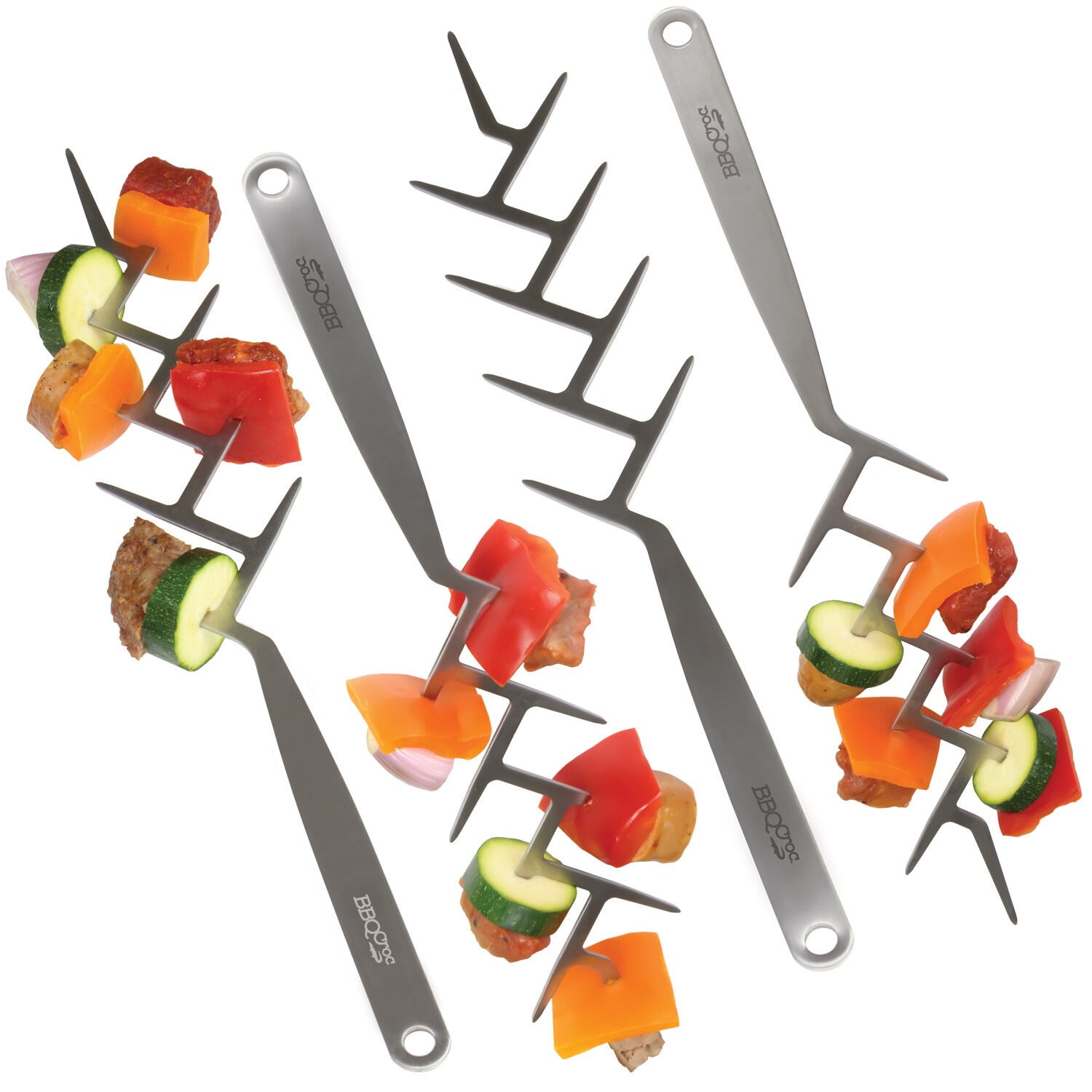 BBQ Croc 89911 Zig Zag 4-Pack Stainless Steel Skewer