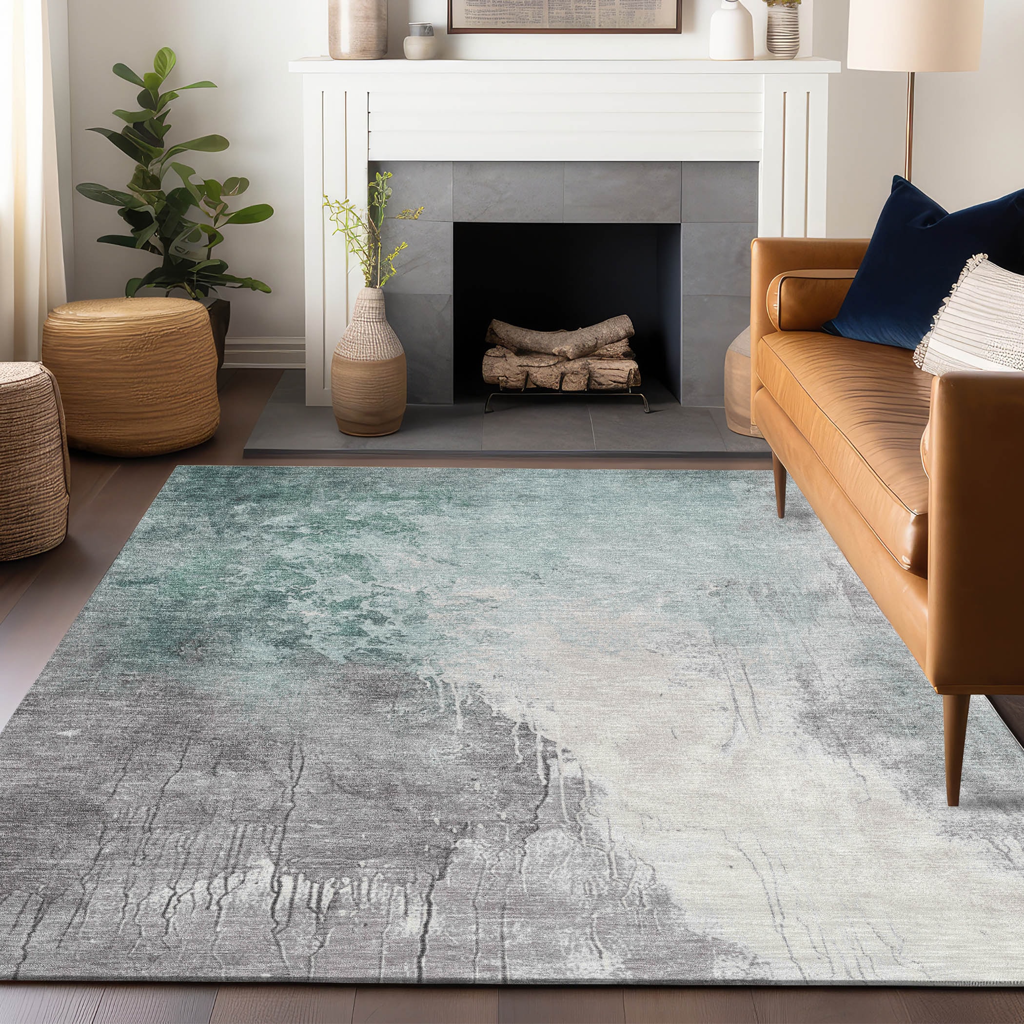 Addison Rugs ACN1842SF30X46 Chantille ACN1842SF 2 x 3 (ft) Loomed Polyester Seafoam Rectangular Indoor/Outdoor Machine washable Area rug