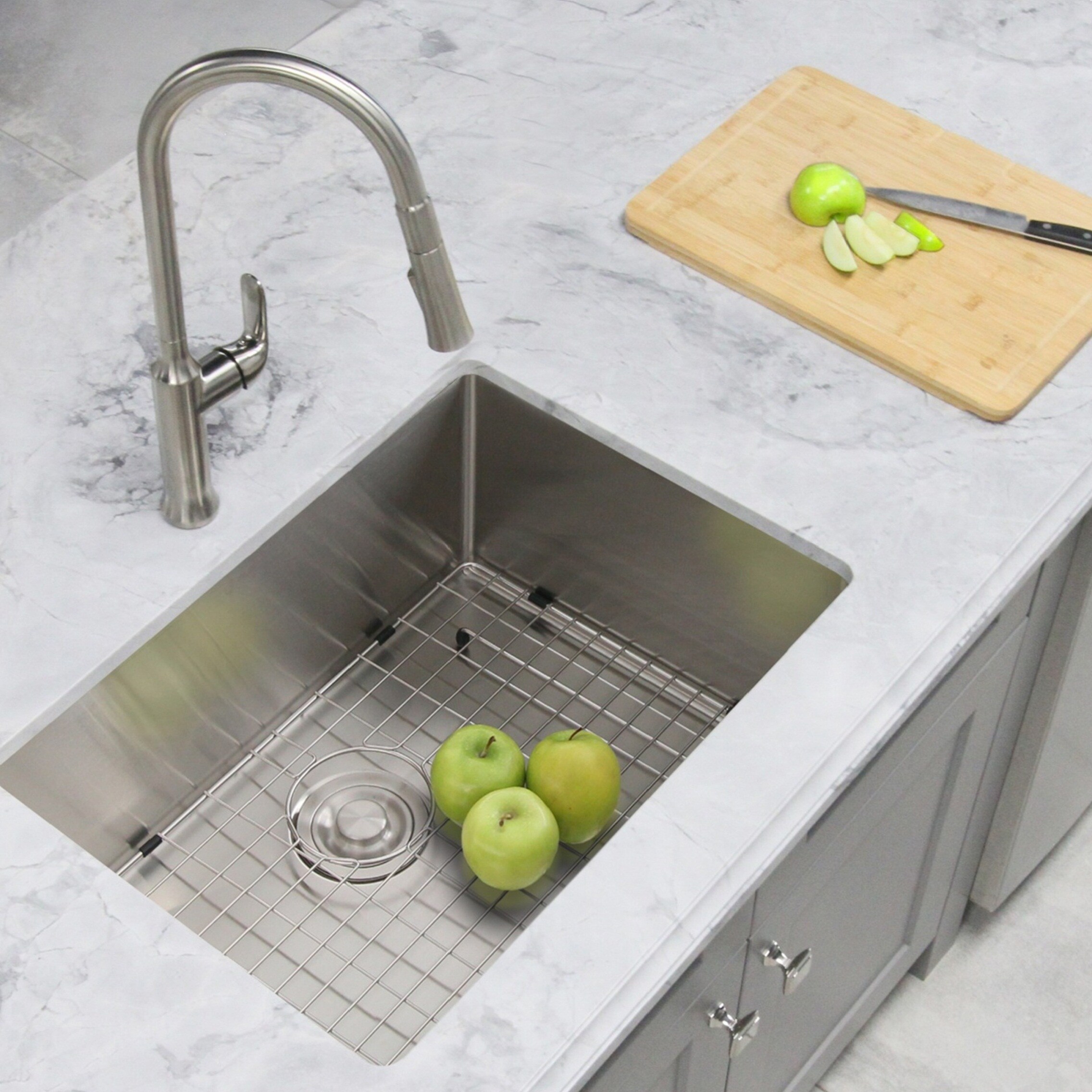 Stylish Styluxe Undermount 28-in x 18-in Brushed Satin Stainless 