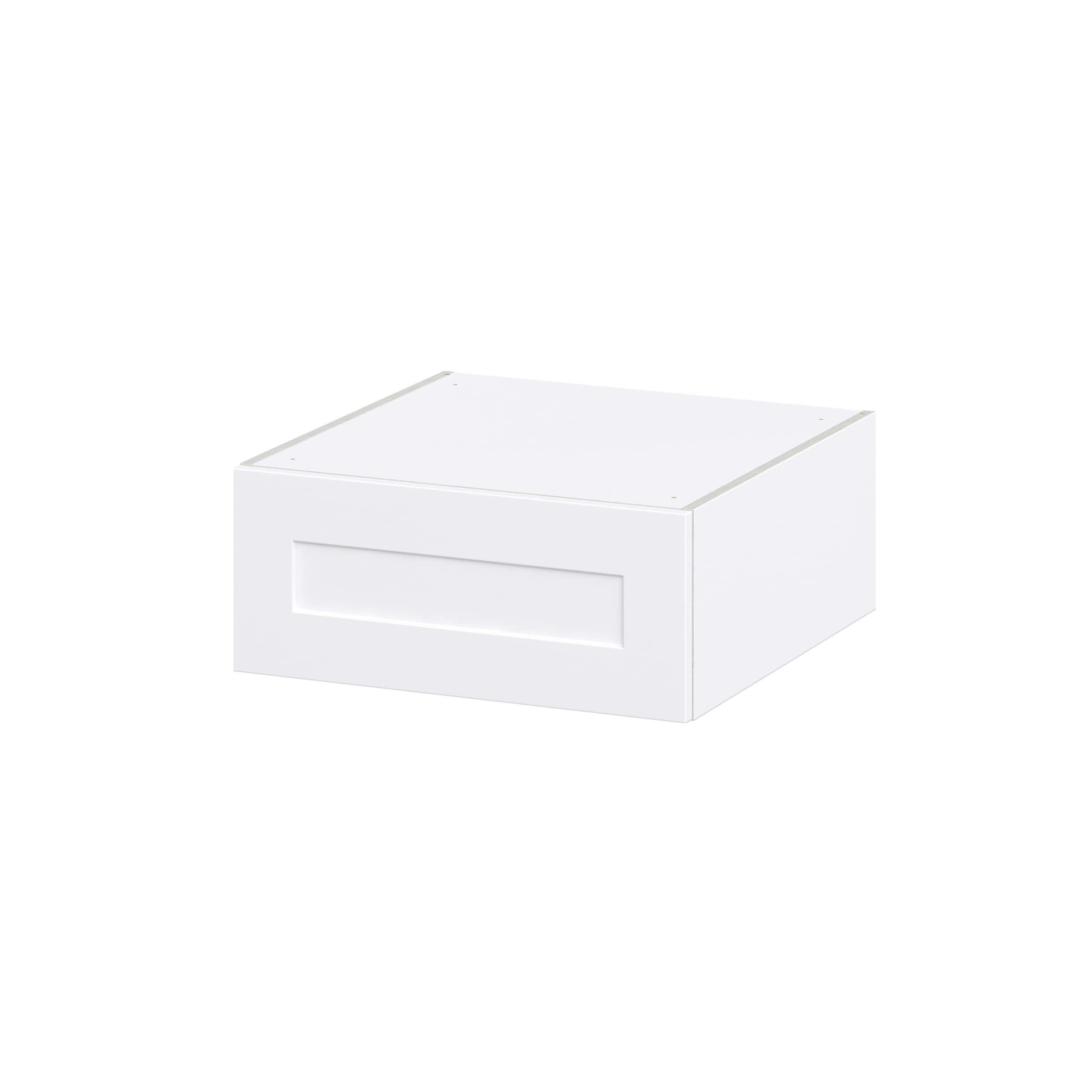 Hugo&Borg Jolie 27-in W x 10-in H x 24-in D Warm White Wall Fully Assembled Cabinet (Recessed Panel Shaker Door Style)