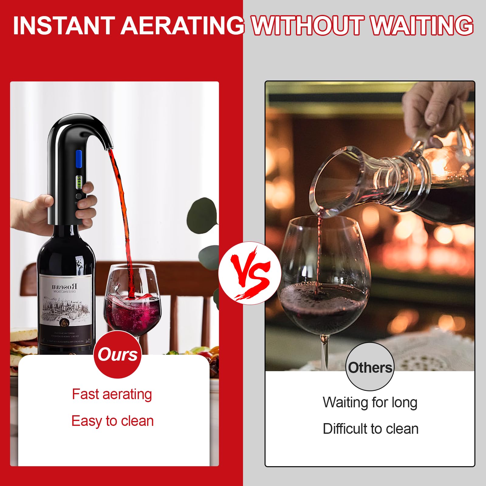 Etokfoks electric wine aerator automatic decanter and dispenser pourer ...