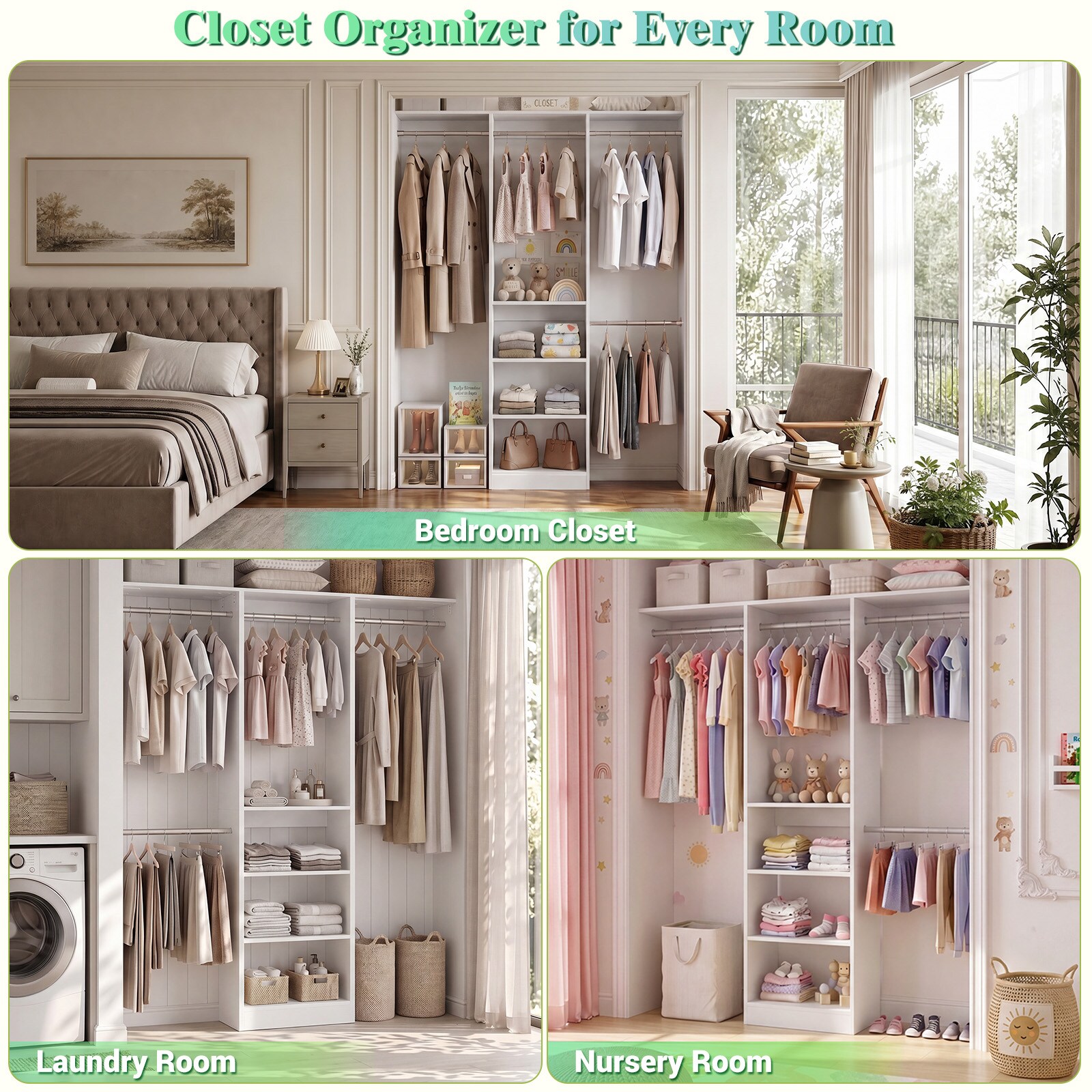 Aheaplus N-JYMNYGJ4FT-WHITE Wood-Closet-Kits - View #6