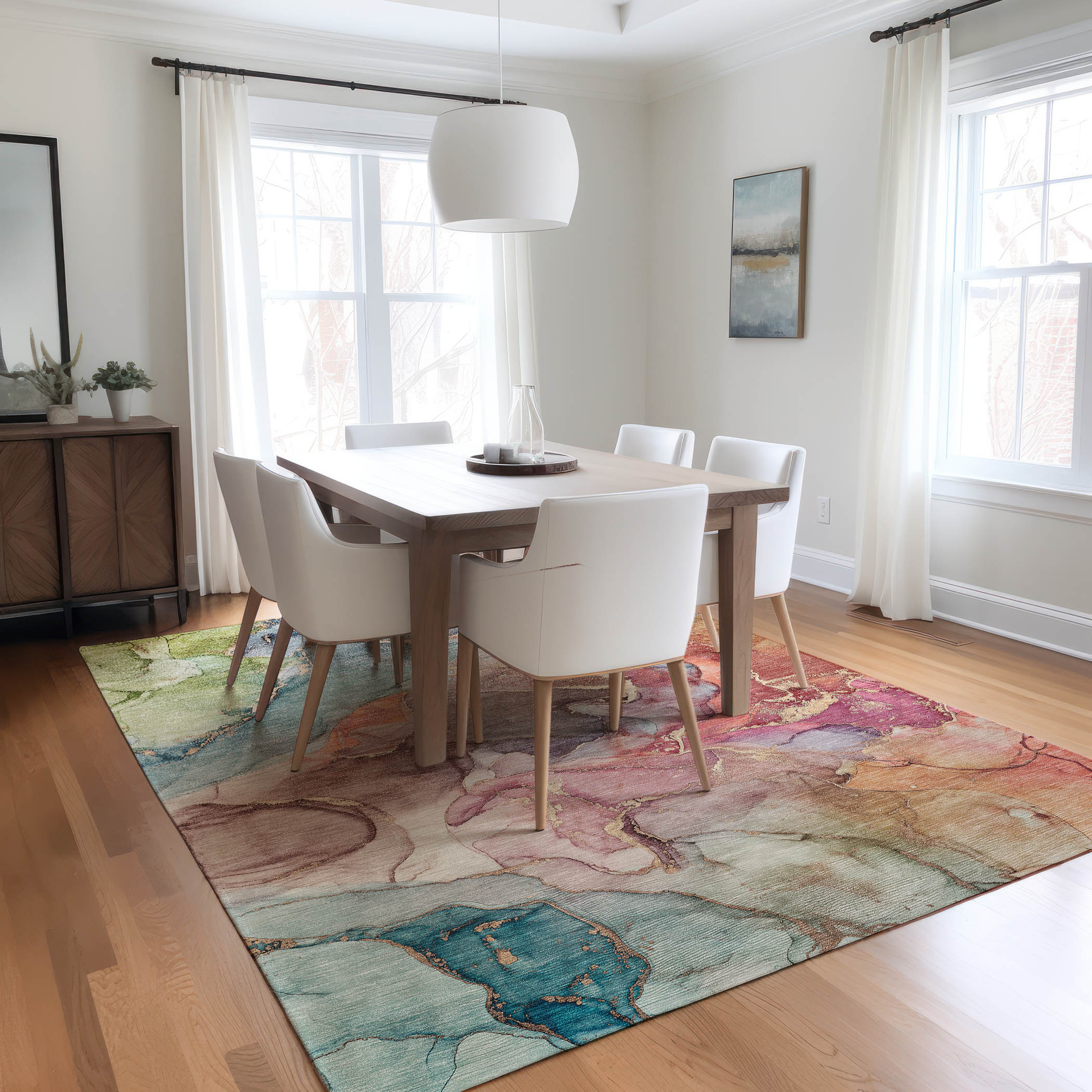 Addison Rugs ACN500BU3X5 Chantille ACN500BU 3 x 5 (ft) Polyester Blue Rectangular Indoor/Outdoor Machine washable Area rug