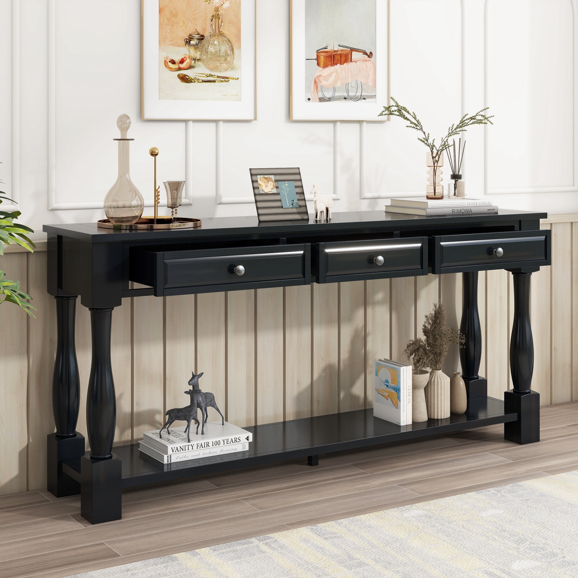 Nestfair CT0093B Modern Distressed Finish Console table