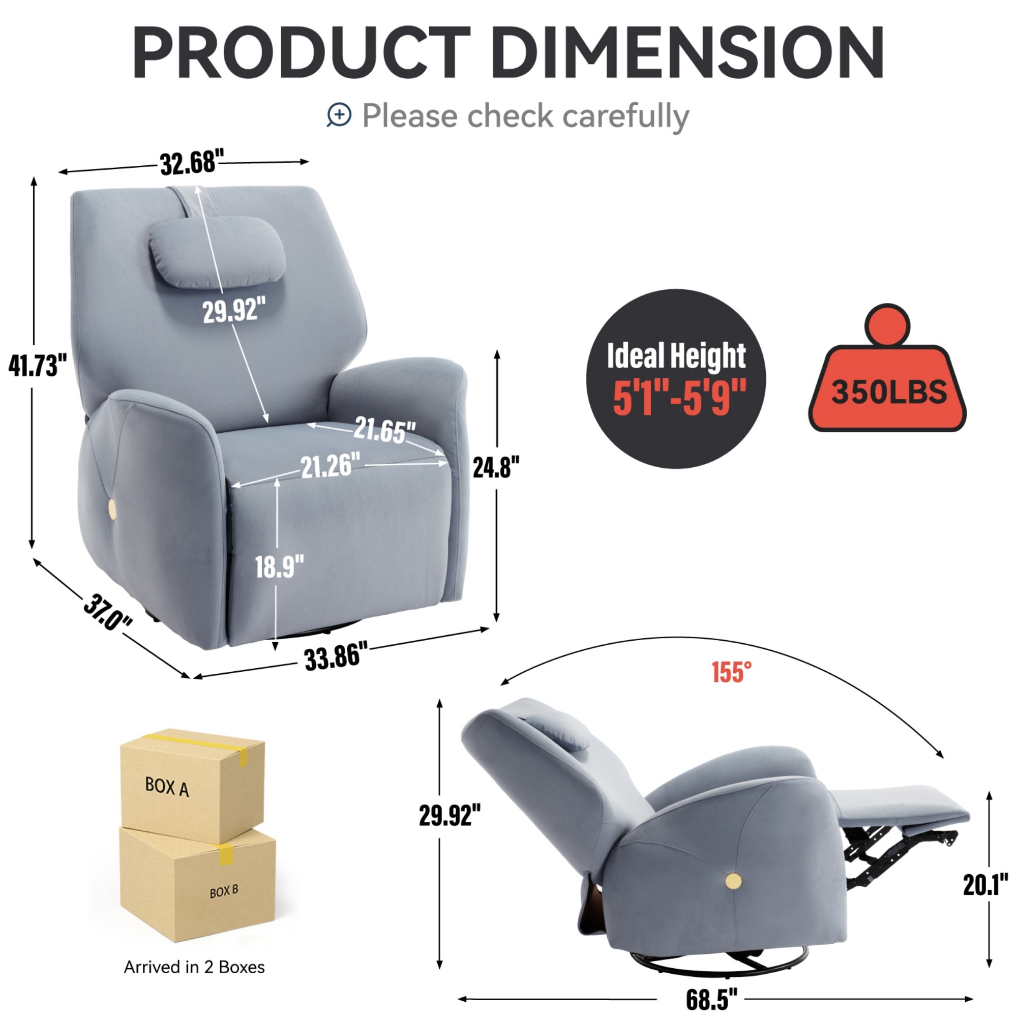 Boyel Living BL-CM806BL recliners - View #3