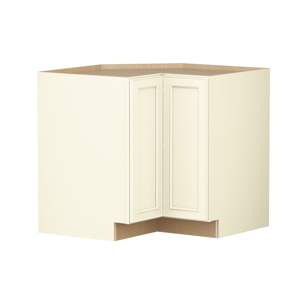 Shenandoah Irvington 36-in W x 34.5-in H x 24-in D Vanilla Painted L-Shaped Corner Base Fully Assembled Cabinet Recessed Panel Miter