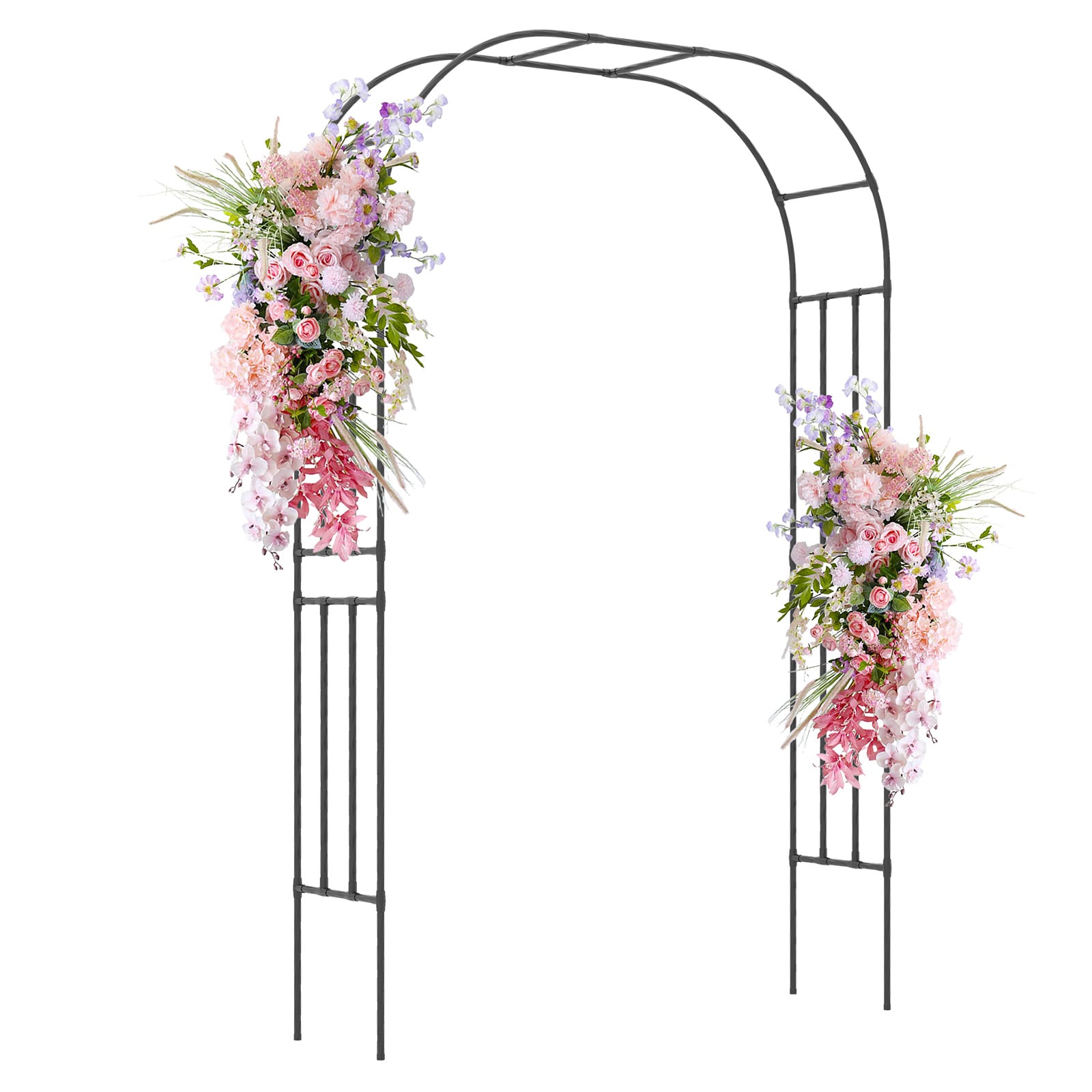 Ayelon Garden Trellises 16-in W x 95-in H Black Iron Garden Trellis For Climbing Plants For Roses