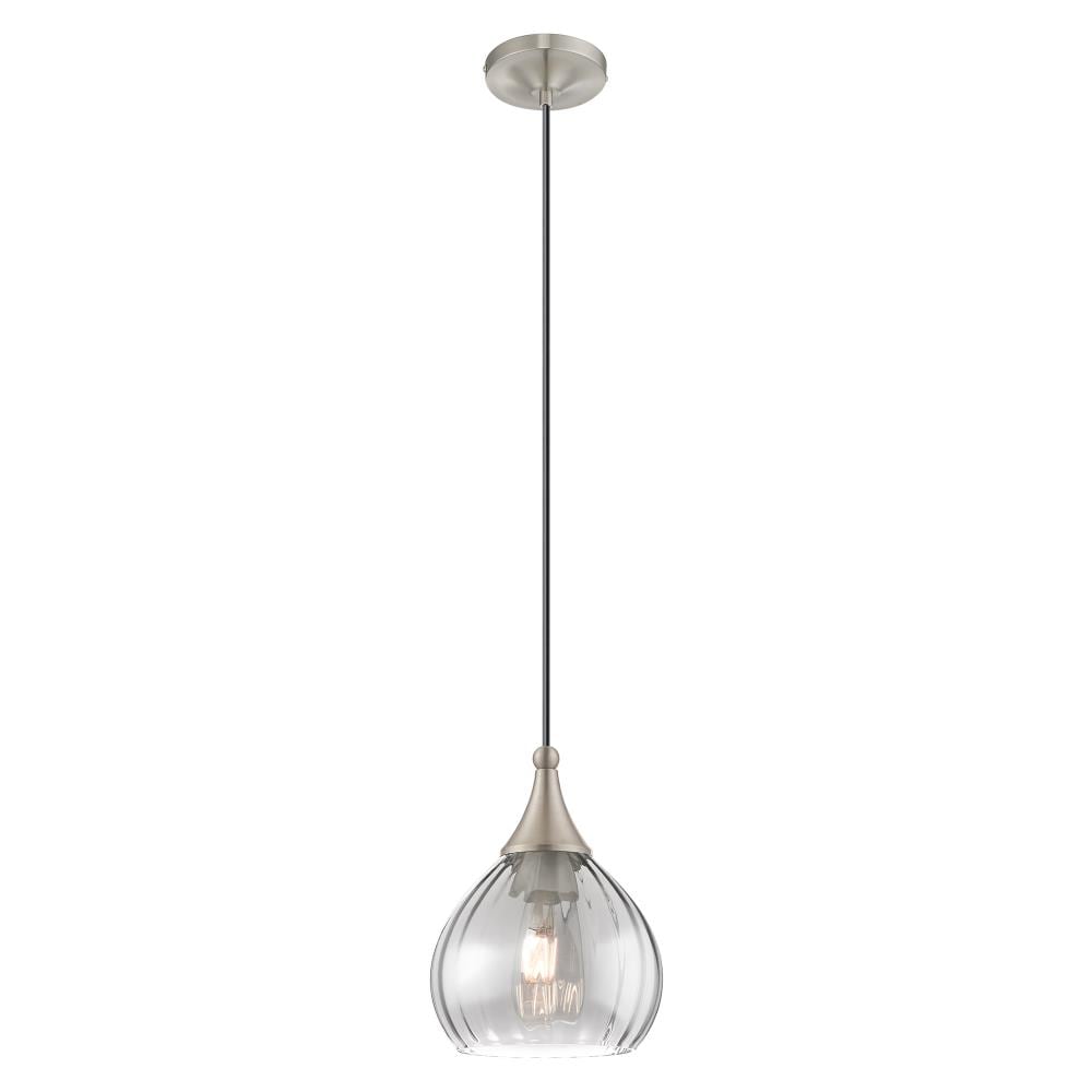 Mini Brushed Nickel LED Pendant with Smoke Glass - Indoor/Outdoor