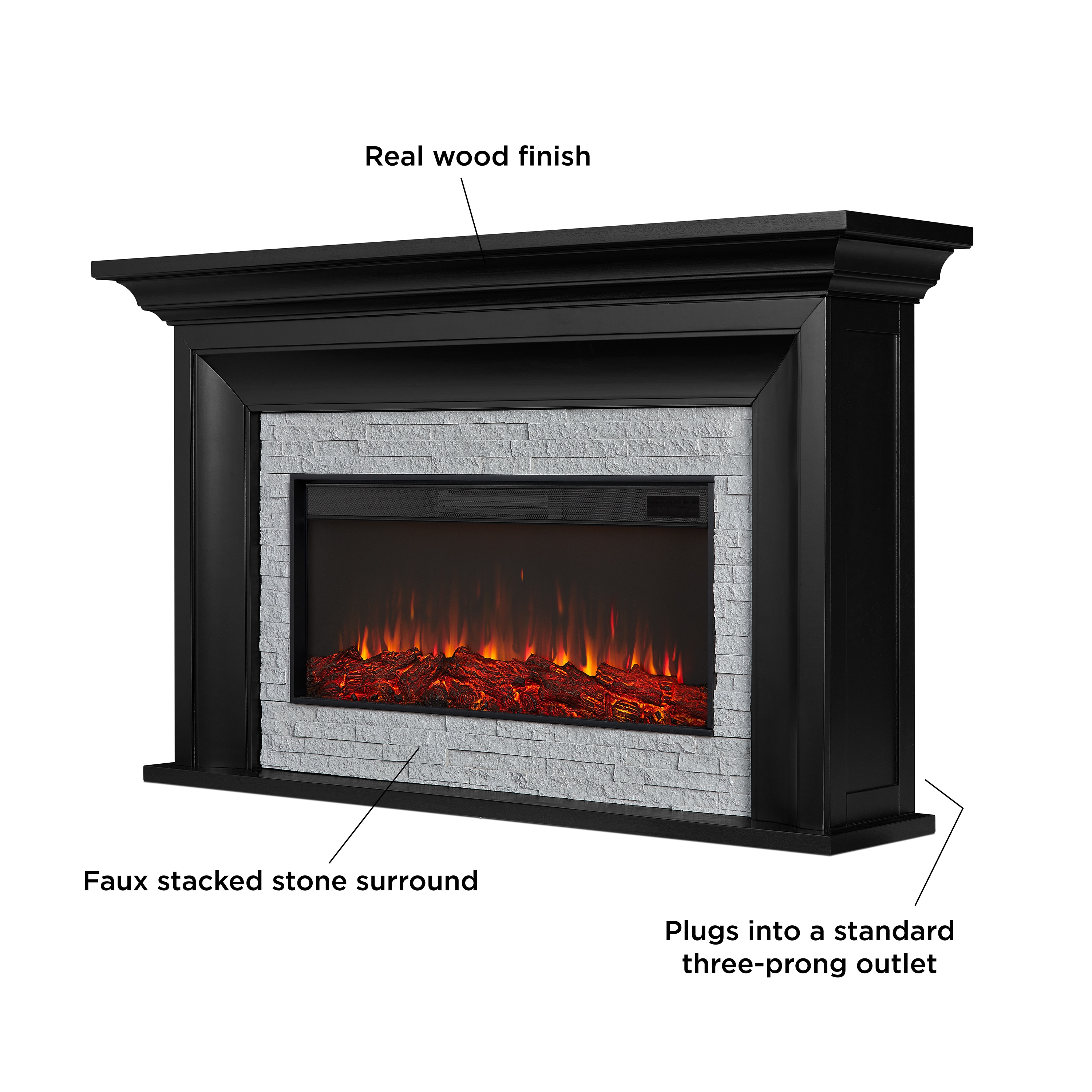 Amazon.com: PuraFlame Alsa 44 Inch Wall Mounted Electric