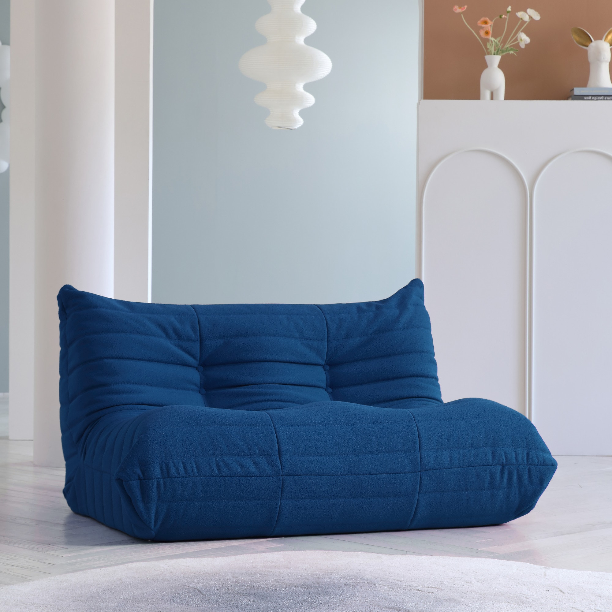 BuotiqHom DH-S2-117BU 53-in Casual Blue Velvet 2 -seater Loveseat