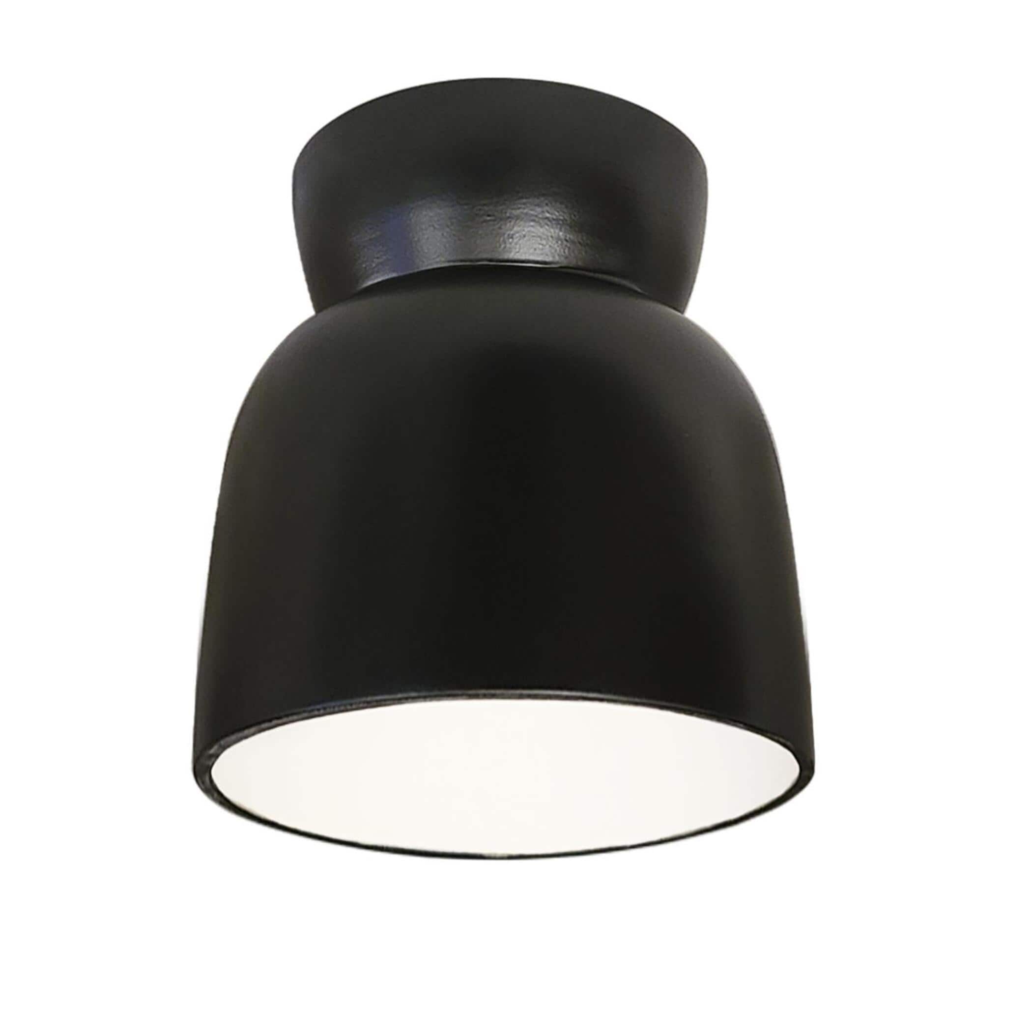 Justice Design Group CER-6190-CRB Radiance Collection 1 -Light 7.5-in Matte Black Flush Mount Light